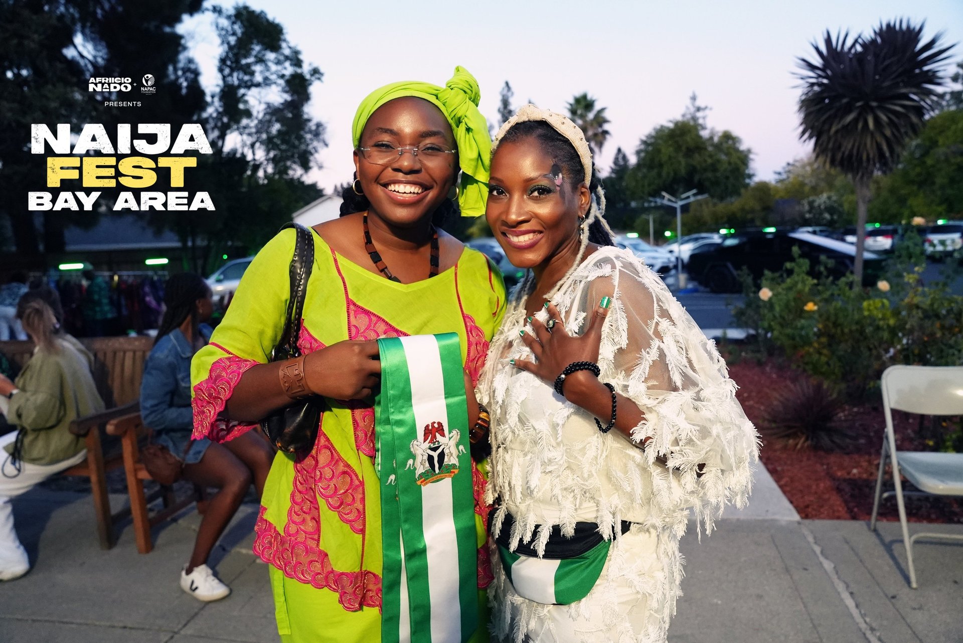 two women in bright green and white outfits NAIJA FEST 2024