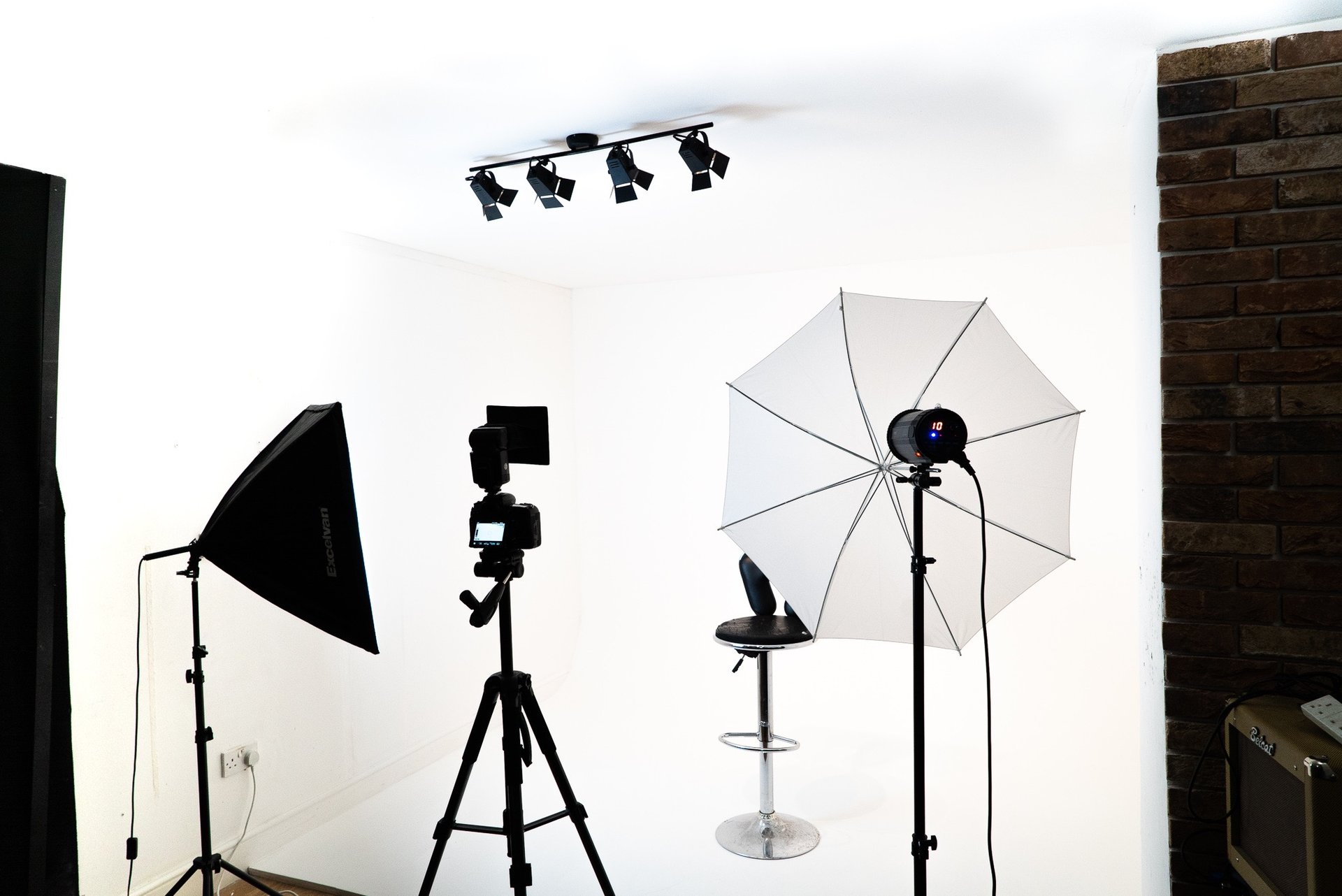 a photo of a studio setup up for a photo shoot