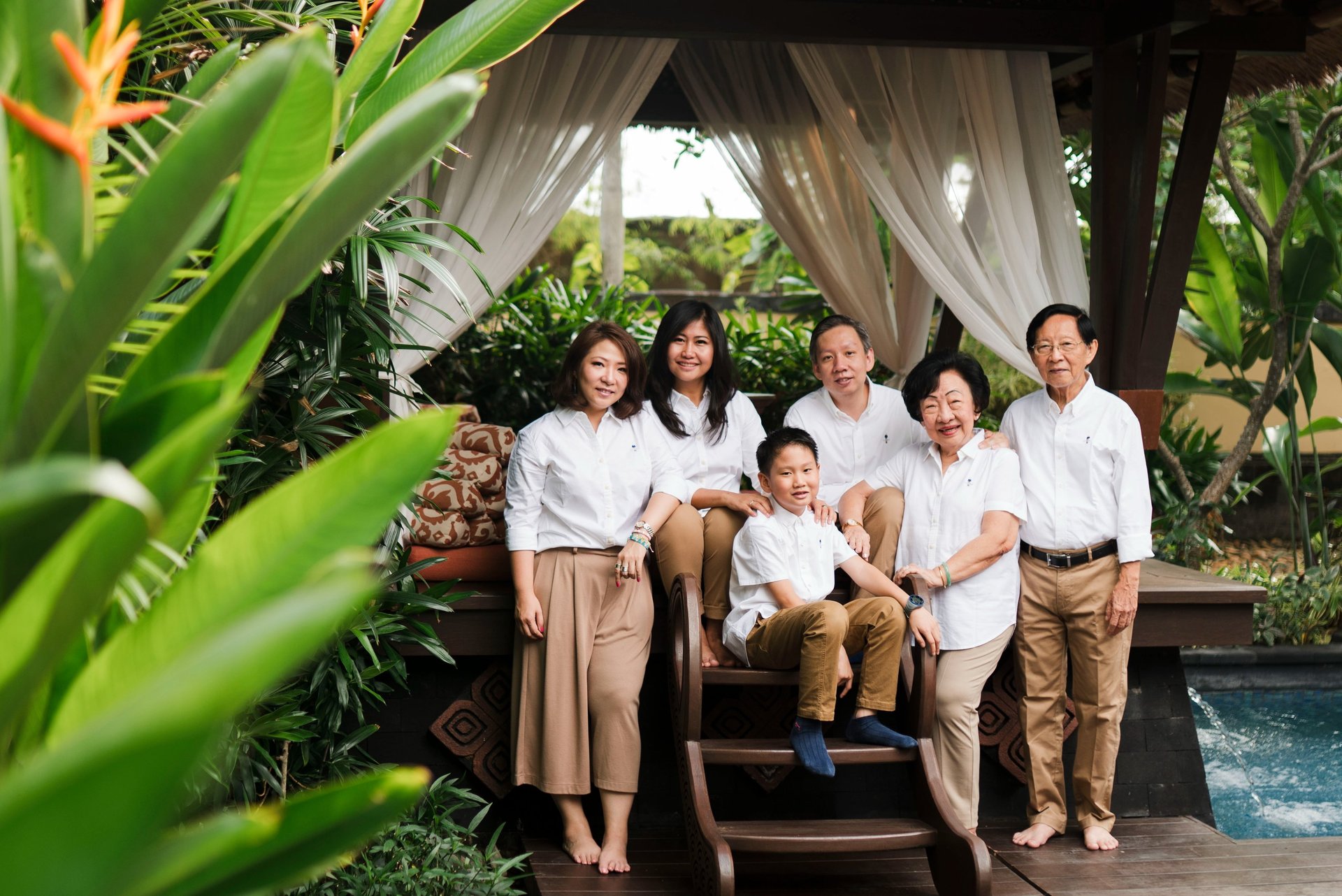luxury family photographer in Bali capturing a multi-generation portrait at The St. Regis Bali Resort