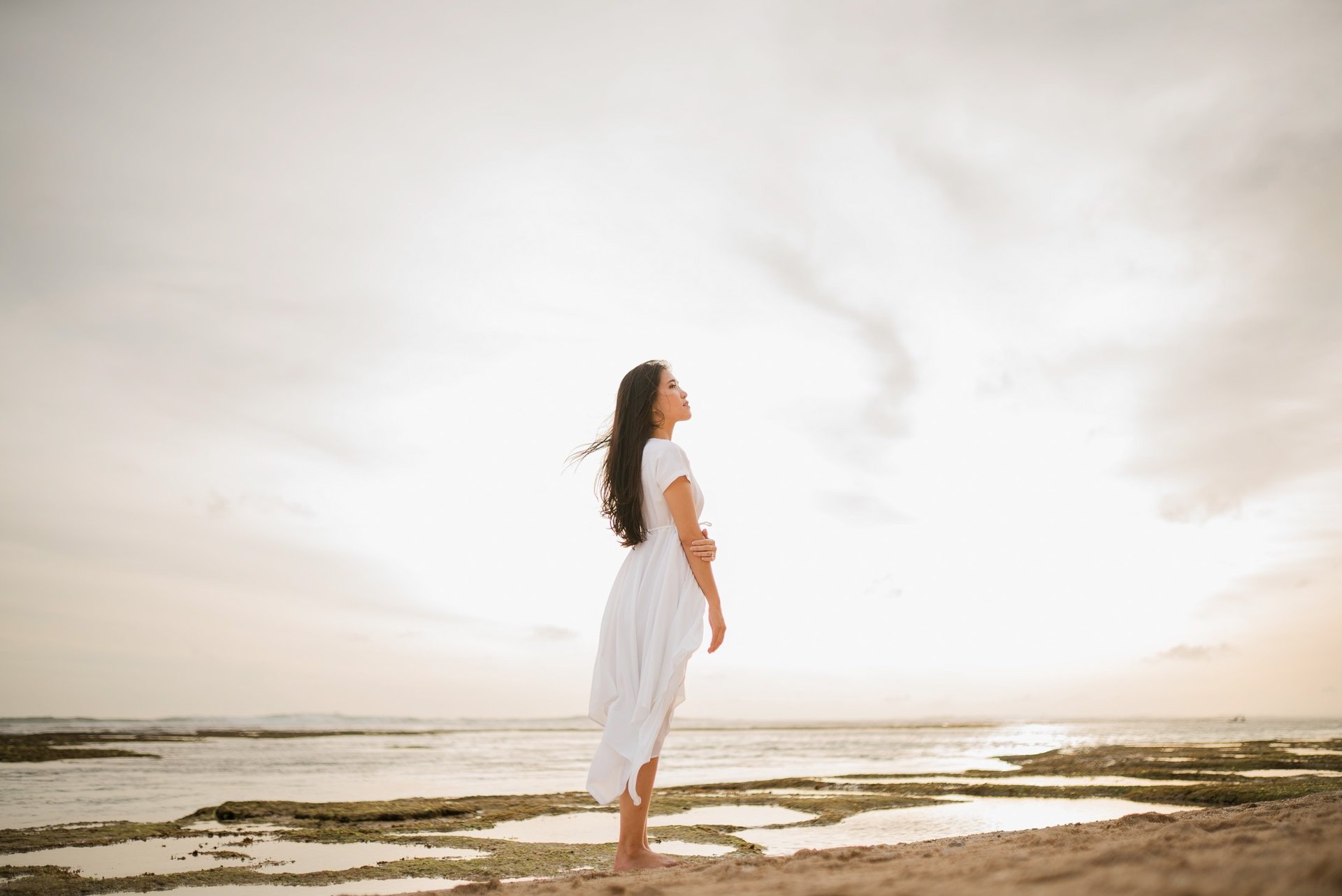Bride to be portrait during proposal photoshoot at Melasti Beach Bali