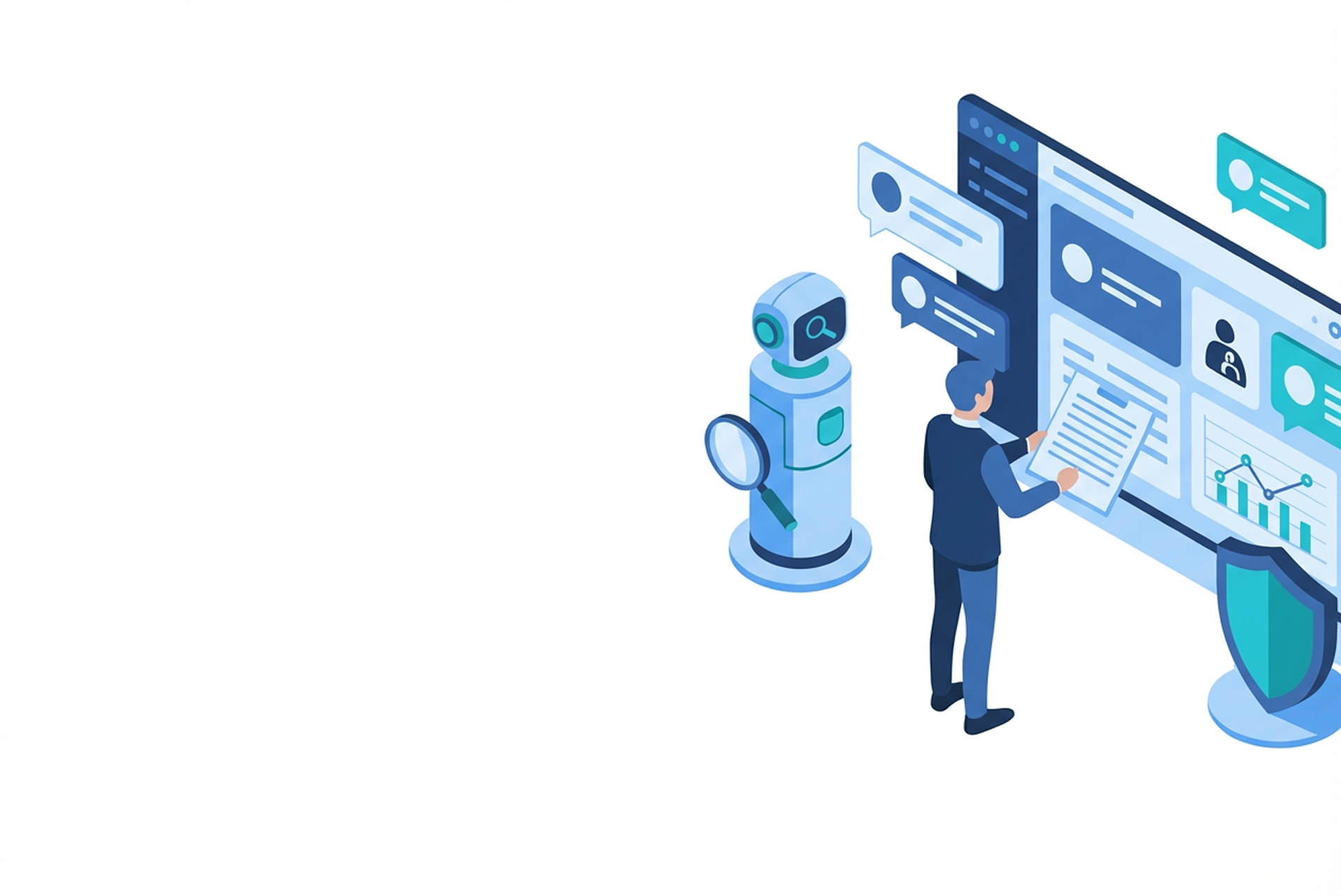 Person using a dashboard with AI help