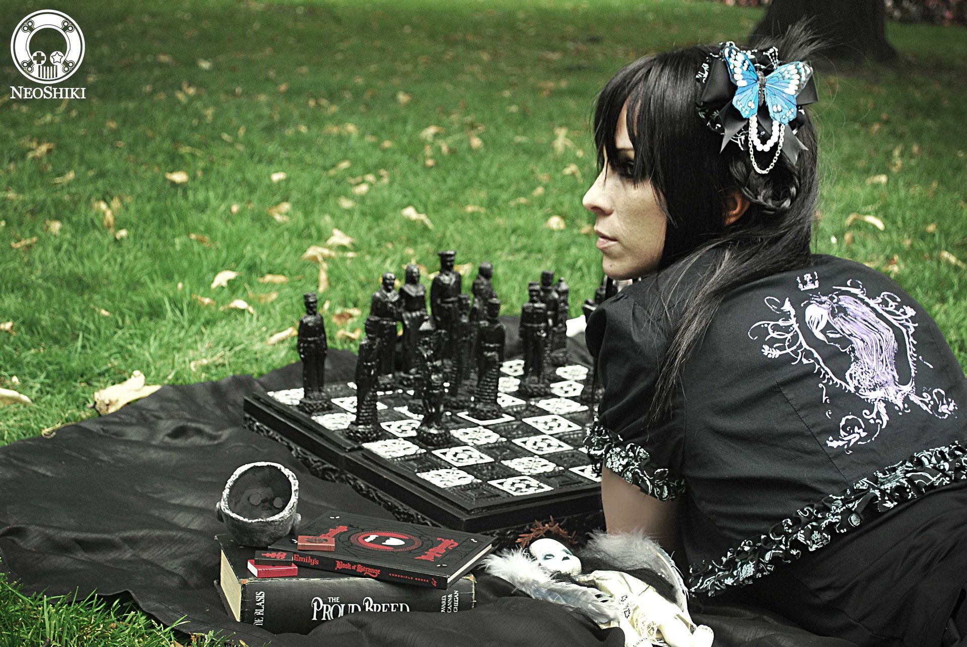 gothic lolita handmade clothes photoshoot