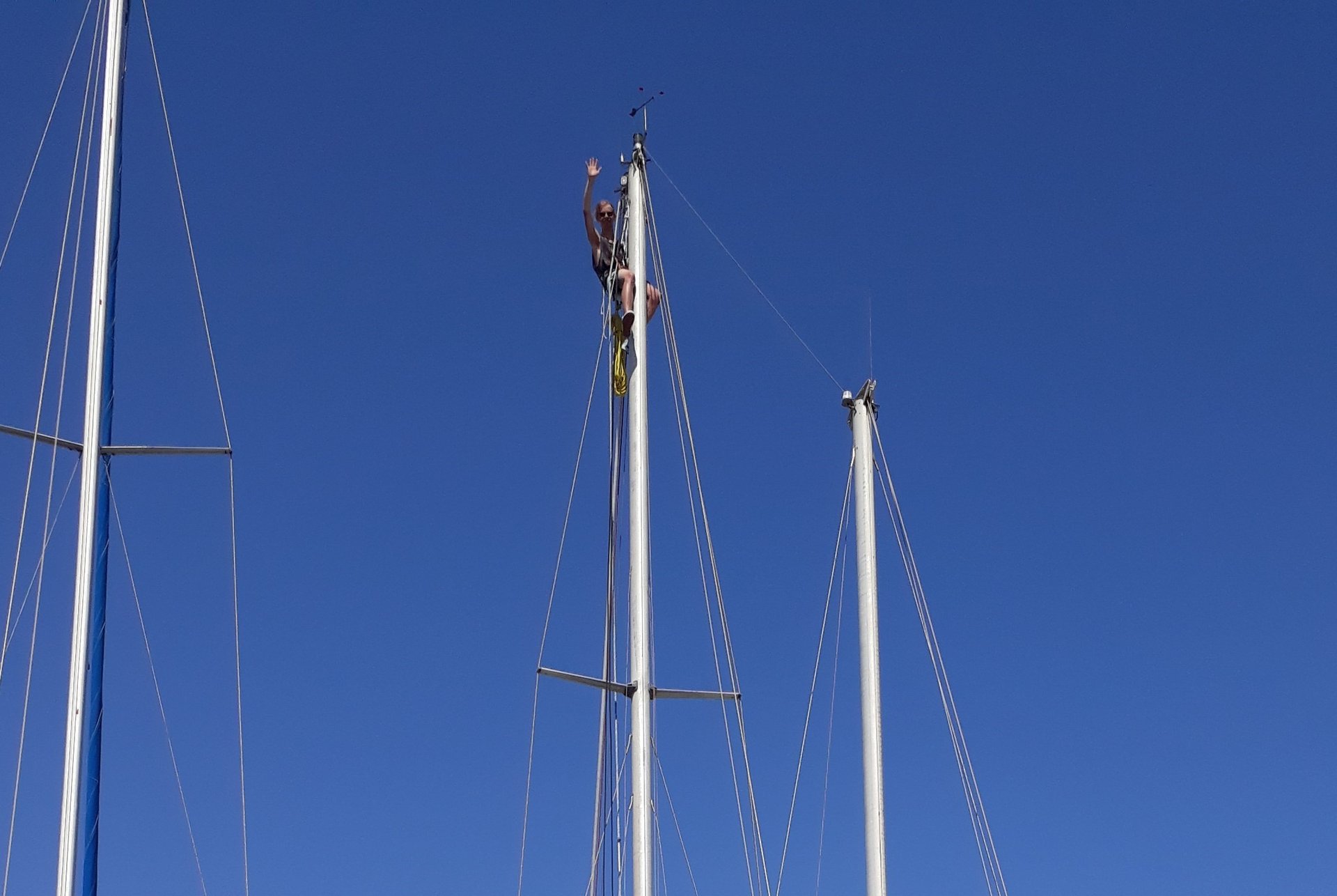 Werkzaamheden in de mast bij Sisu Repair