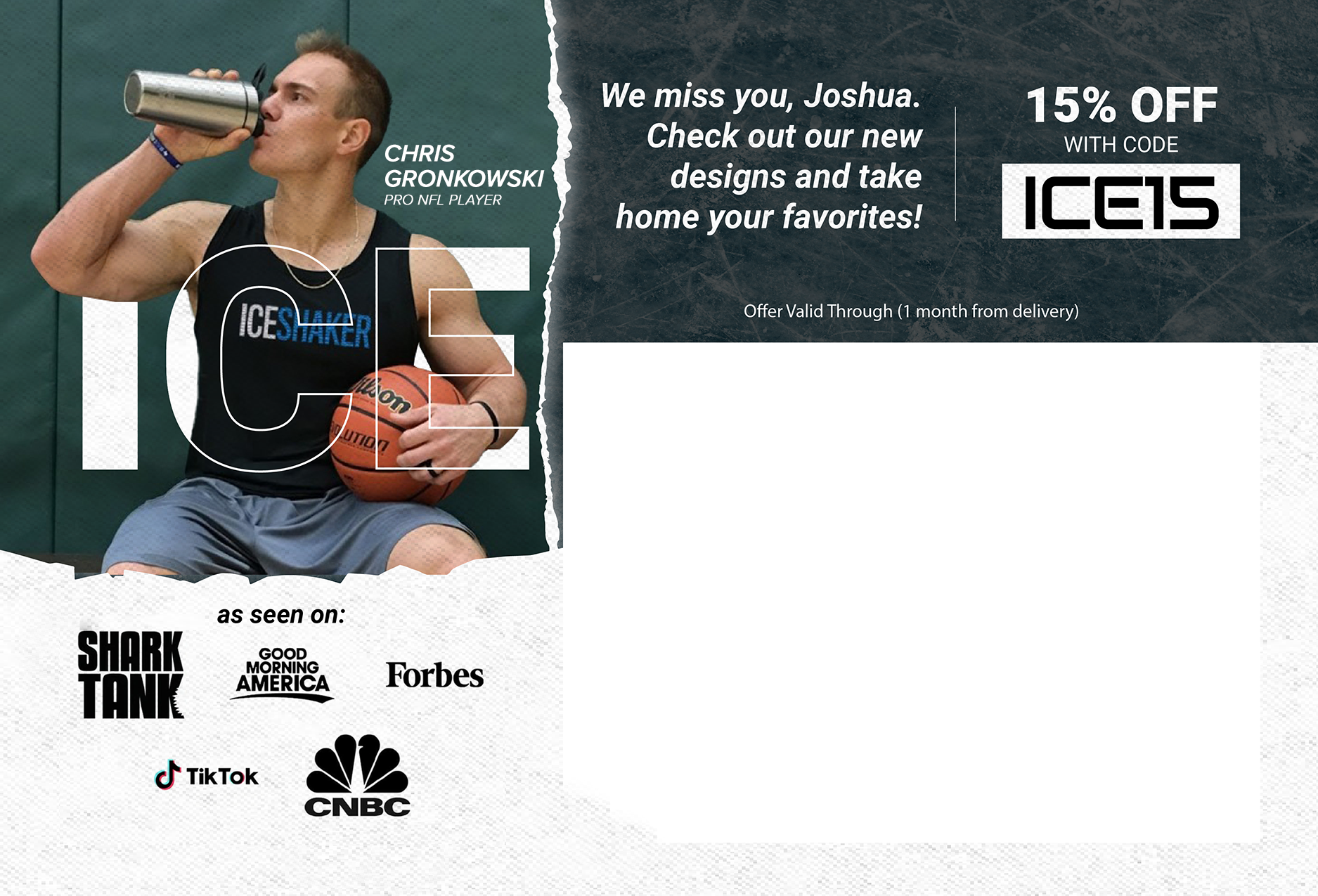 Icehaker - Chris Gronkowski drinking from a bottle