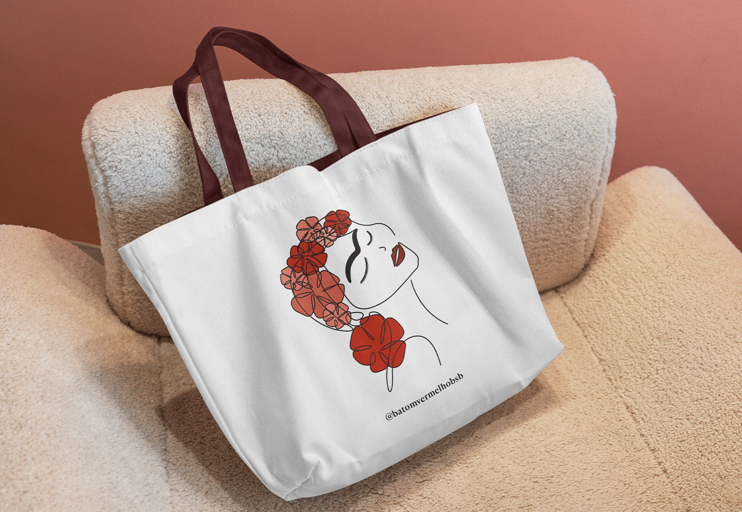 batom vermelho @nemachadodesign identidade visual marca branding maquiagem cartão de visita social m