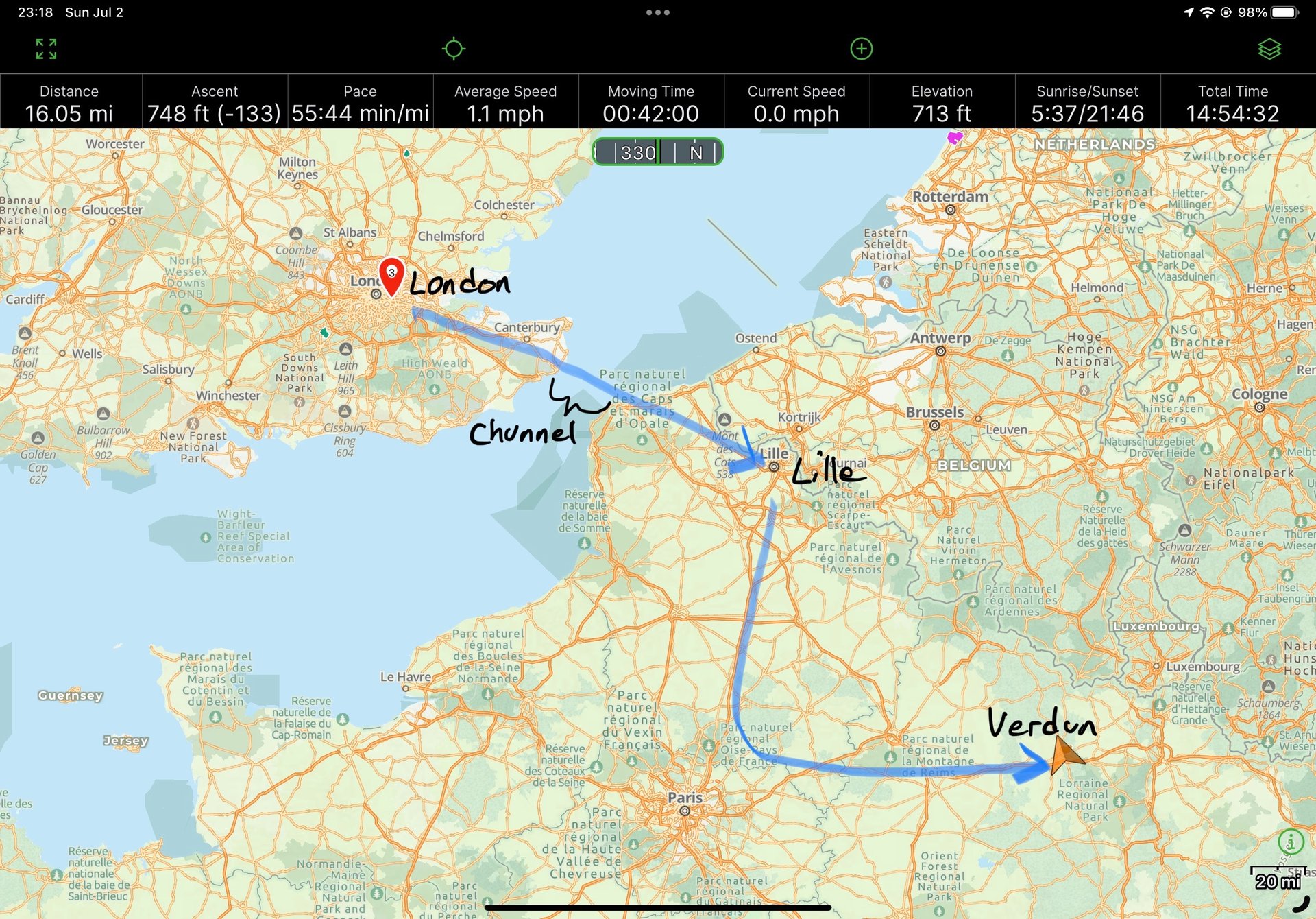 Travel London to Verdun