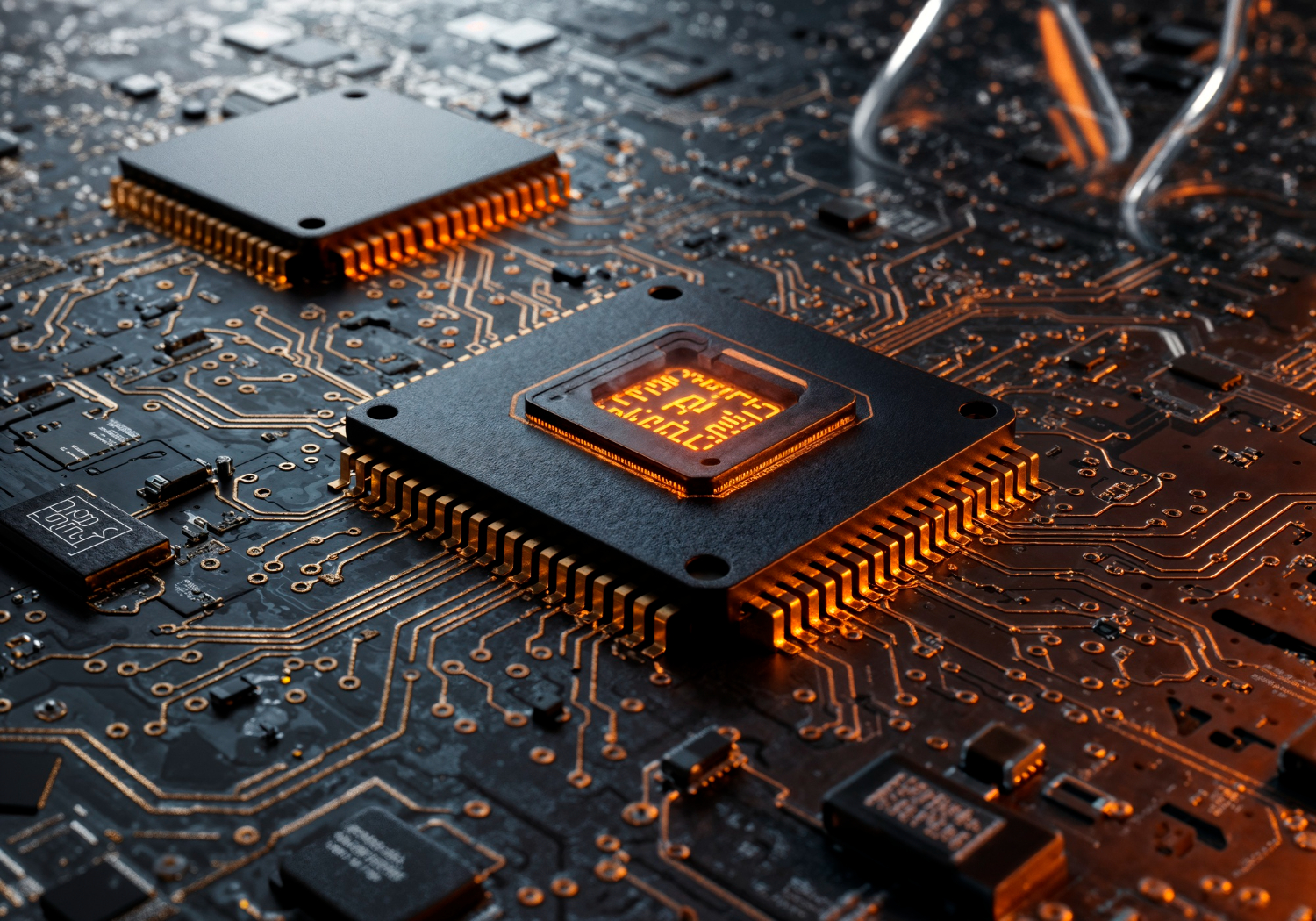 Chip Ai em uma placa de circuito freepik