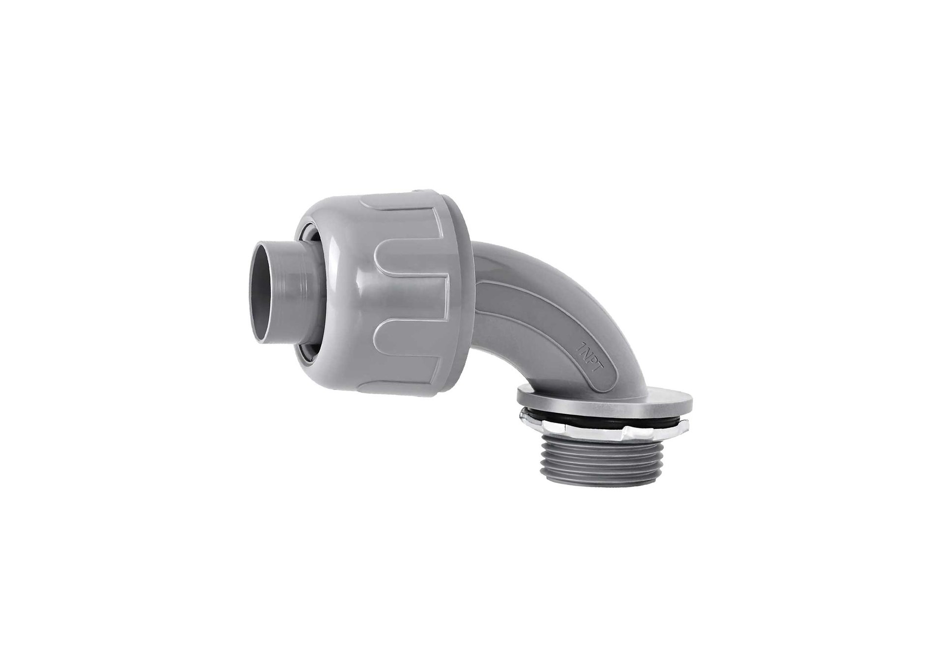 conector curvo para tub flexible no metalico