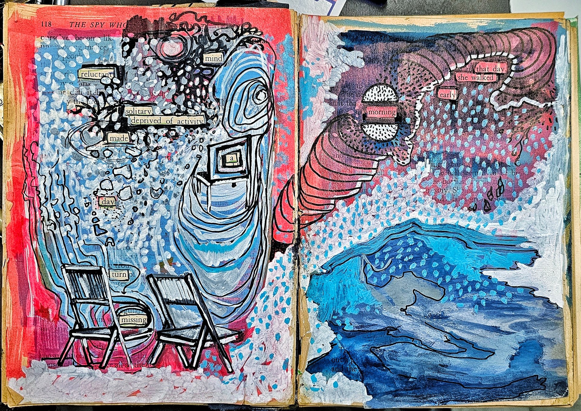 art therapy exercise altered book painting