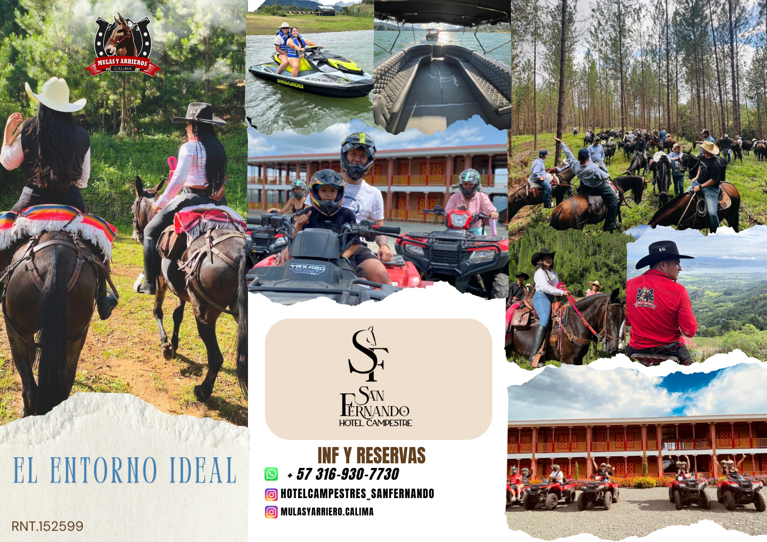 Paseos a caballo, recorridos en cuatrimoto, alquiler de jetski y ponton