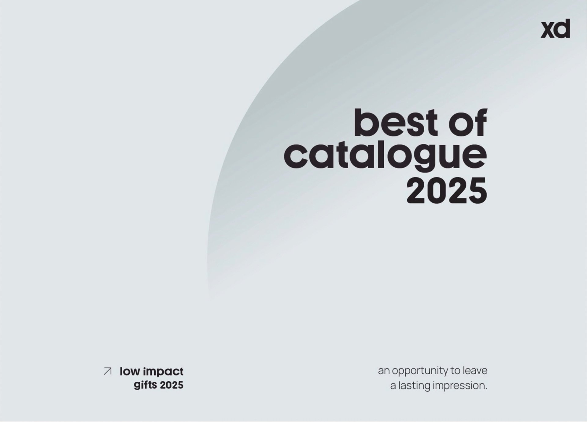 Cover of the Best of Catalogue 2025 featuring low impact gifts and sustainable branding ideas.