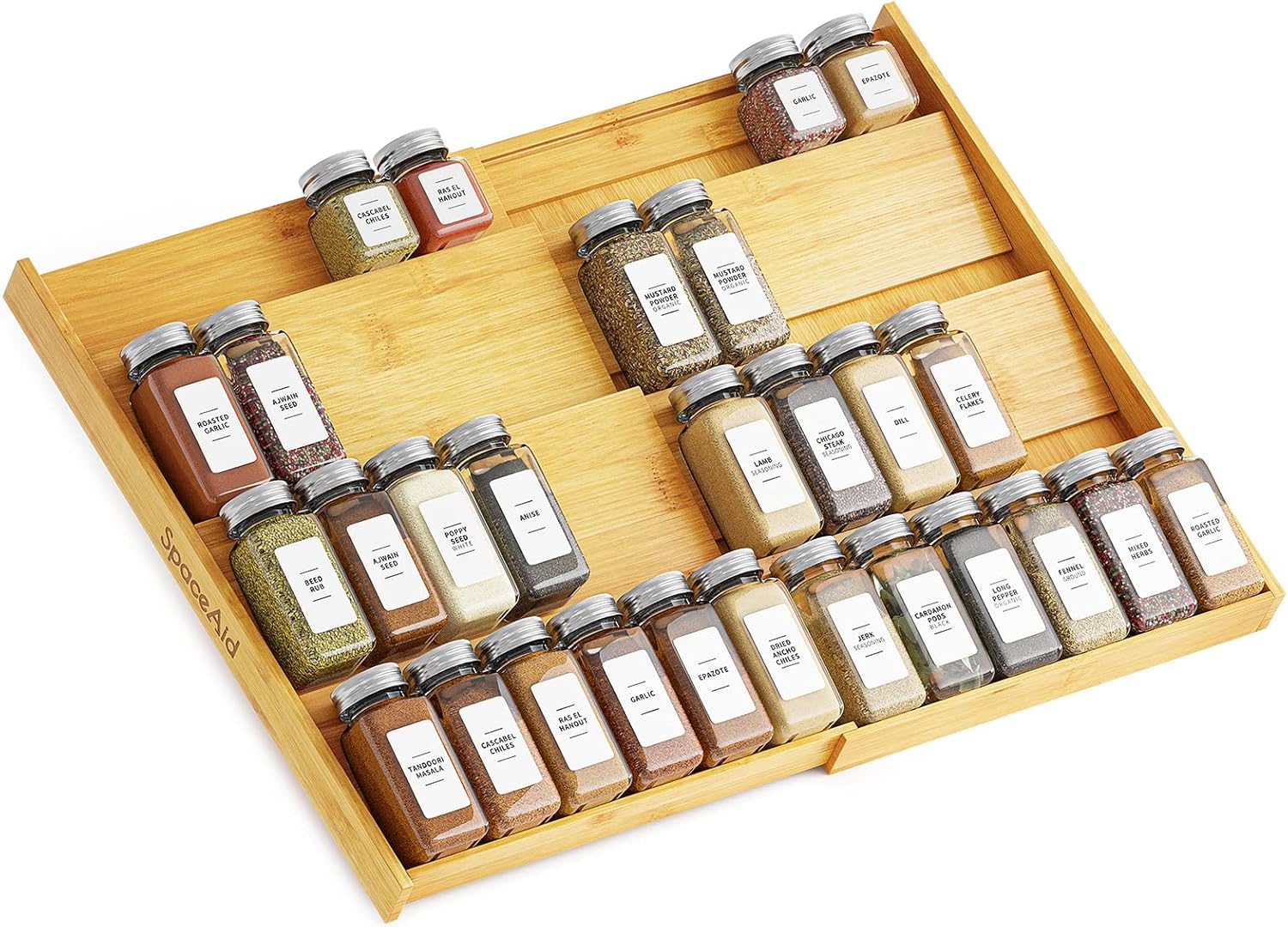 Bamboo Spice Drawer Organizer