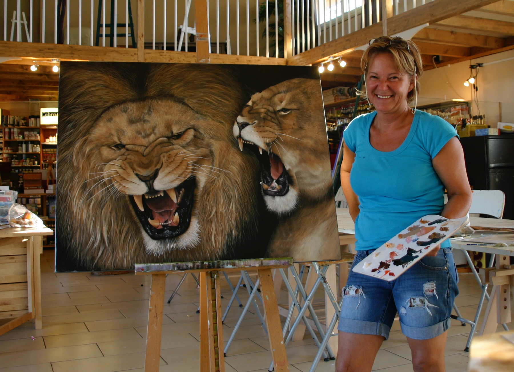 Mireille Desroches et ses lions