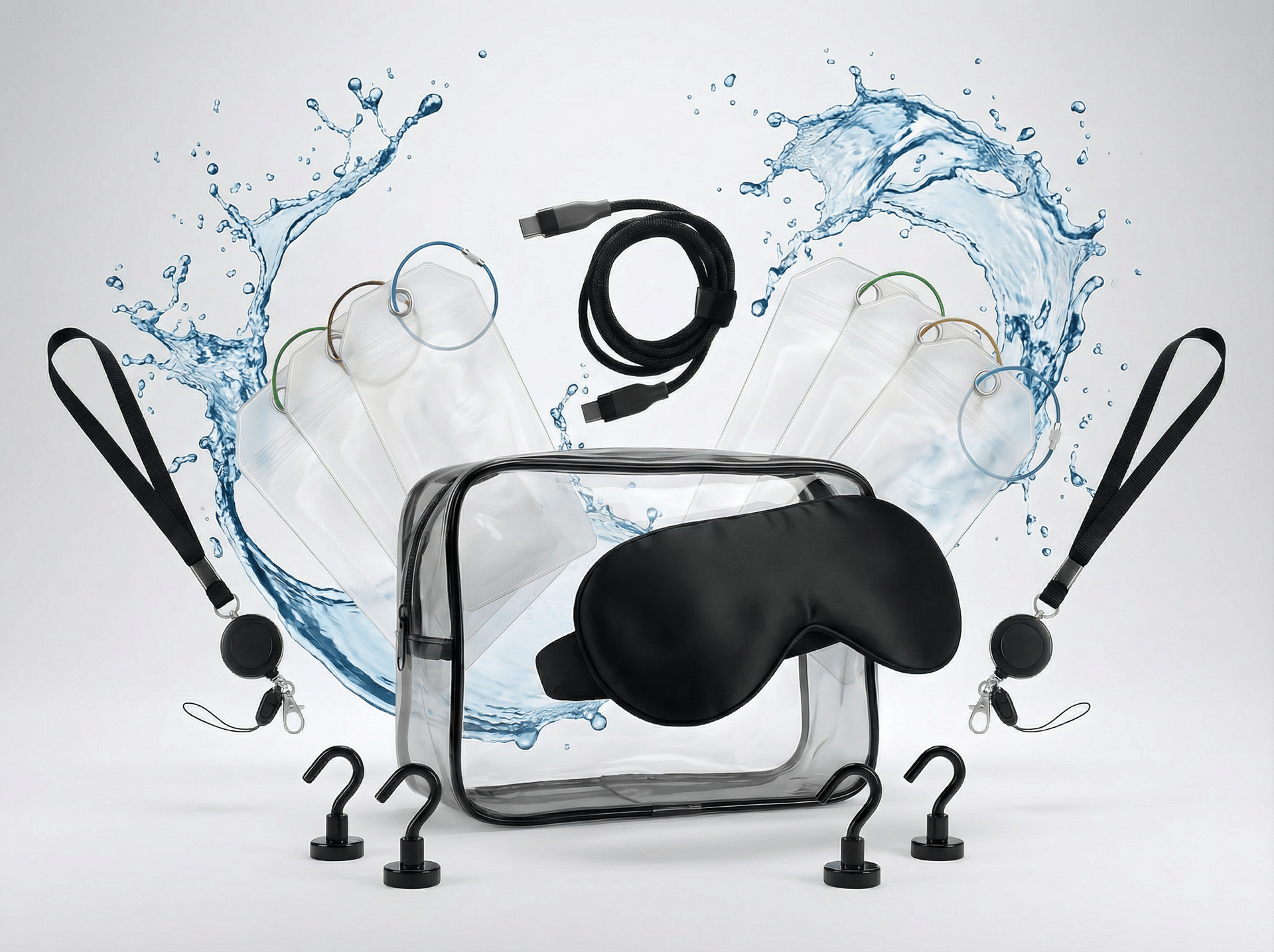 Cruise Essentials Set mit Magnet Haken, Schlafmaske und Lanyards