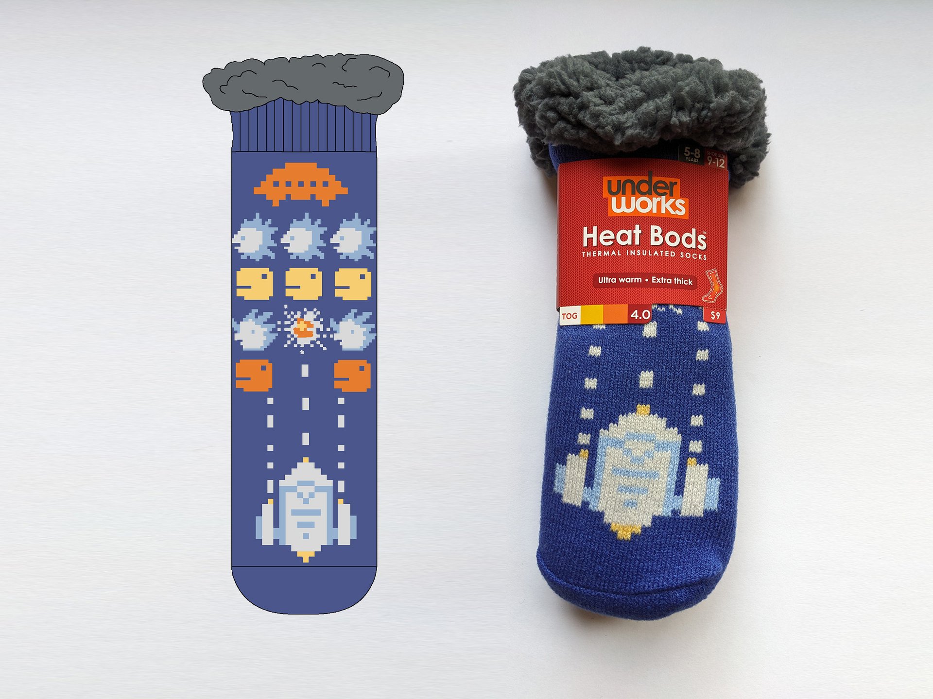 Gaming Dino - HeatBods Sherpa Socks (Underworks)