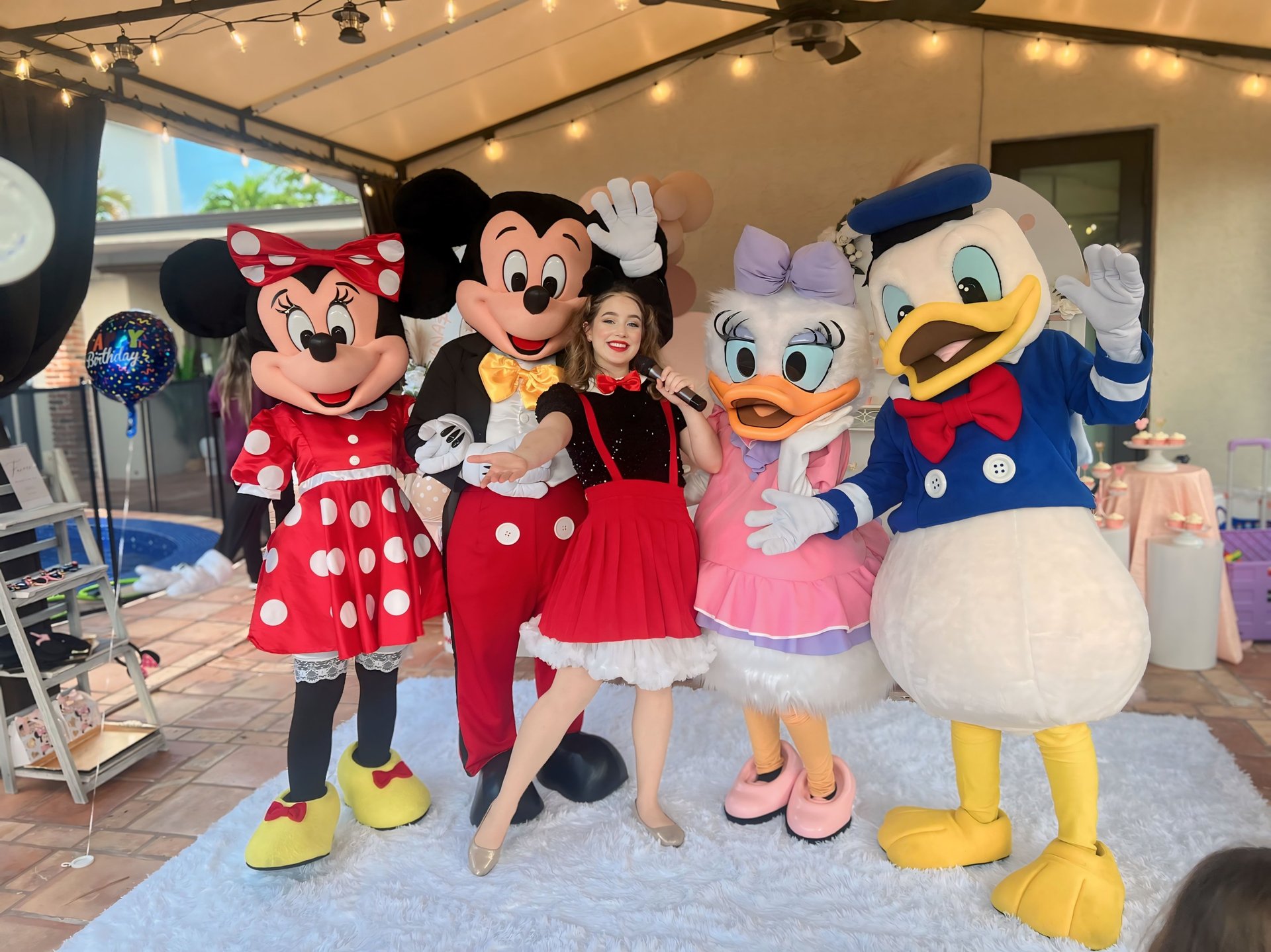 Disney characters with an entertainer