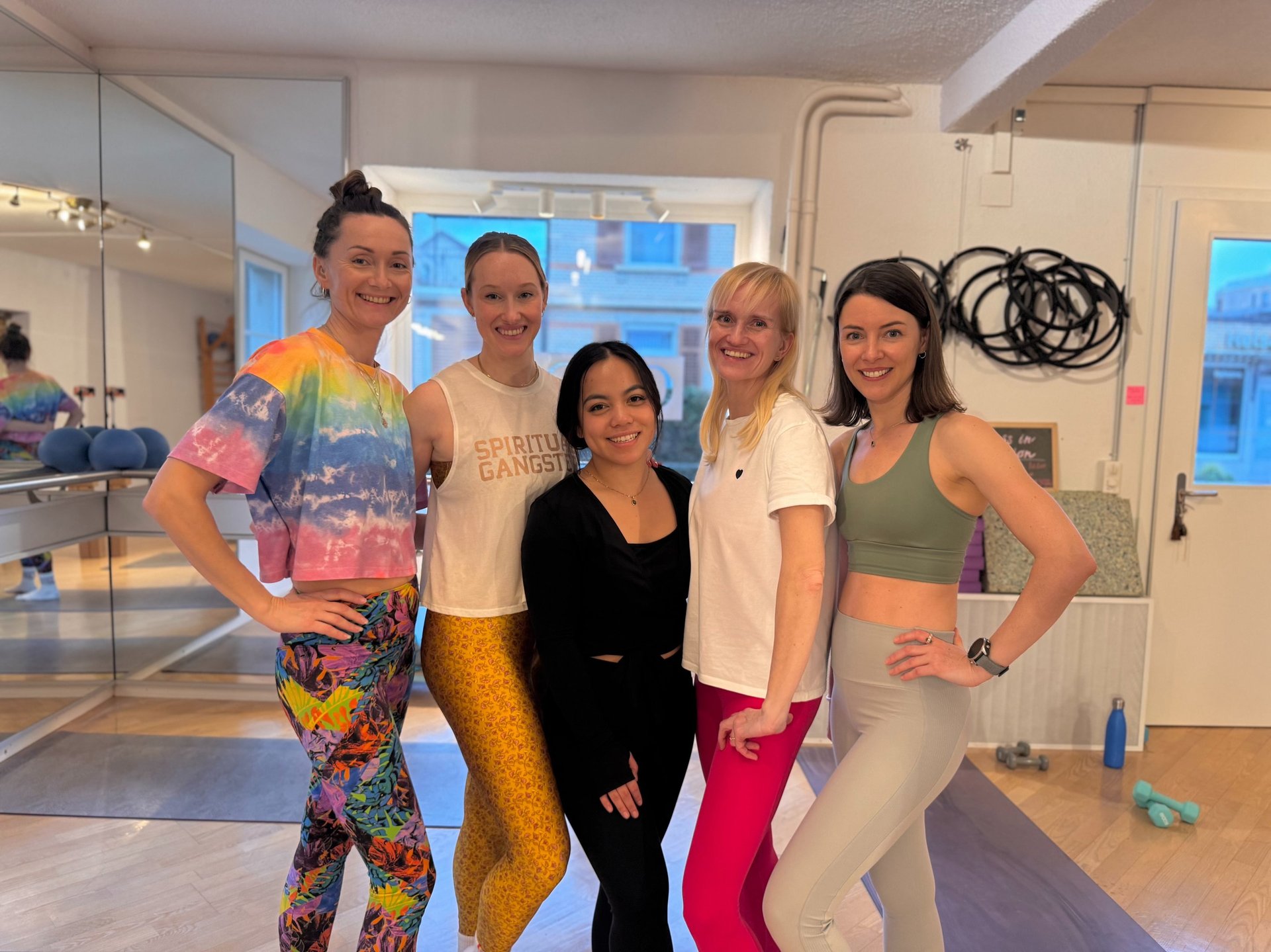 Barre teachers leading low-impact workouts at Joy Movement Studio in Meilen