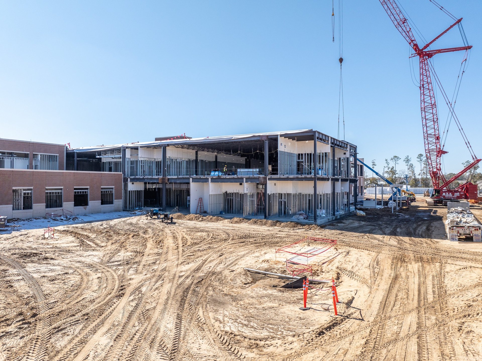 Drone image of construction site