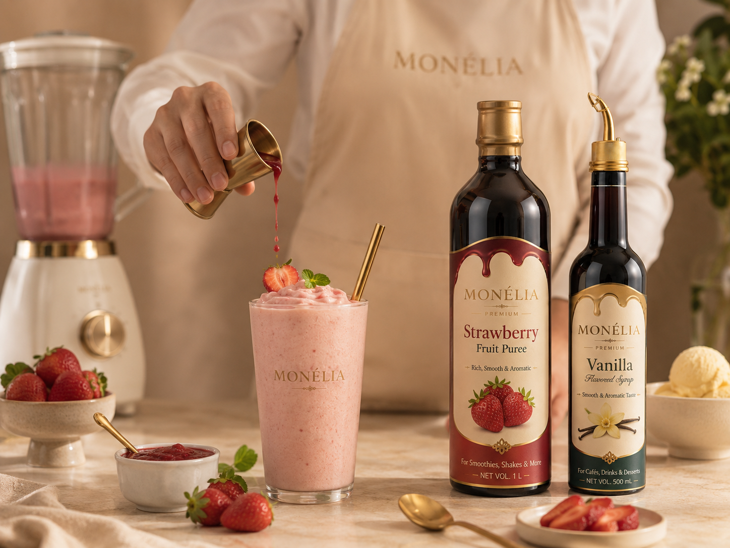 Mahmoud Abdalla vision behind MONÉLIA premium syrups sauces and fruit purees for professional foodse