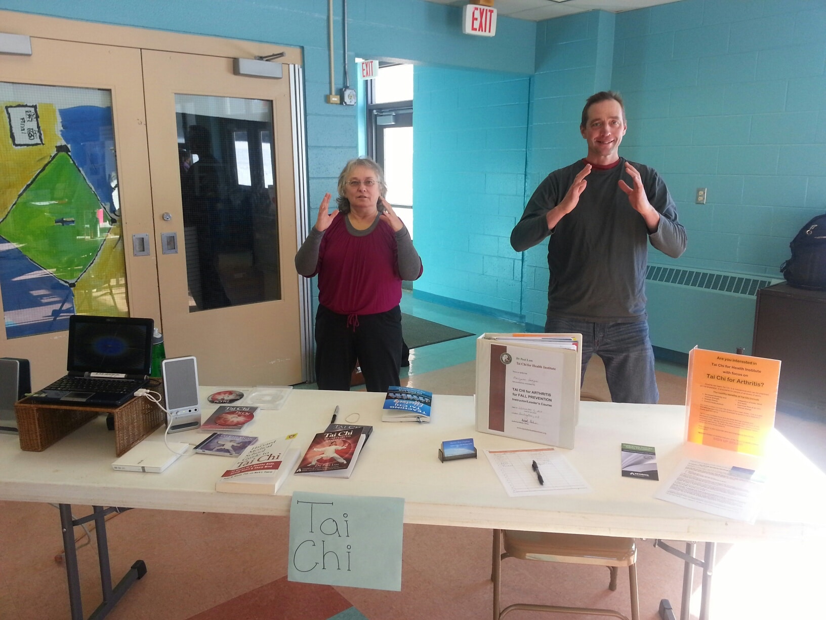 Tai Chi for Health instructors Marly and Johnny sharing Tai Chi at the Waterford WI. health fair