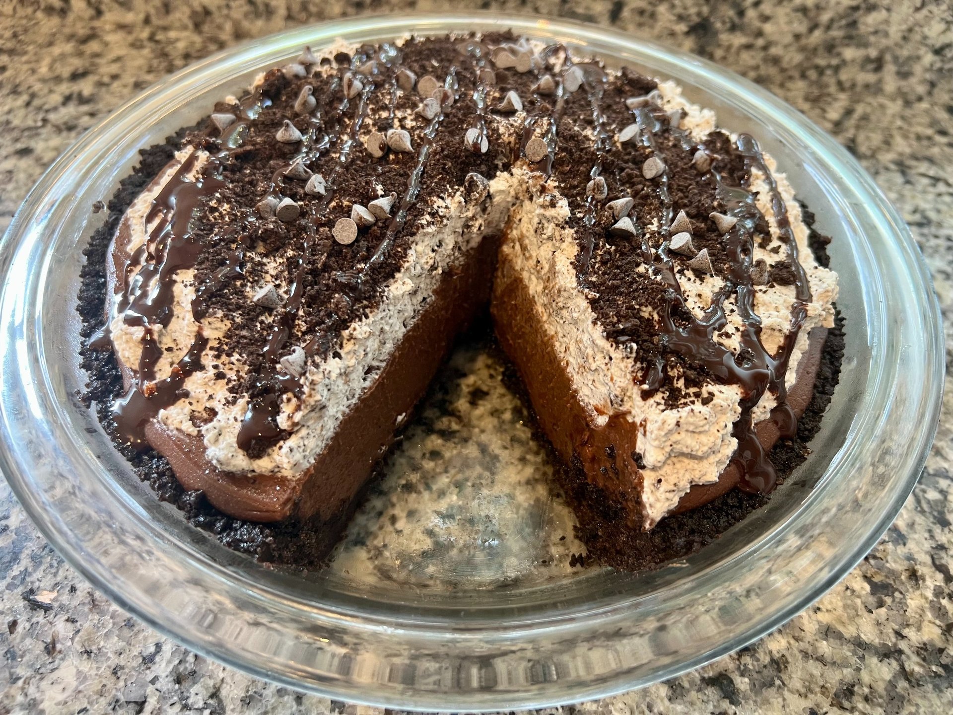 Maryland Mud Pie with oreo whipped cream topping