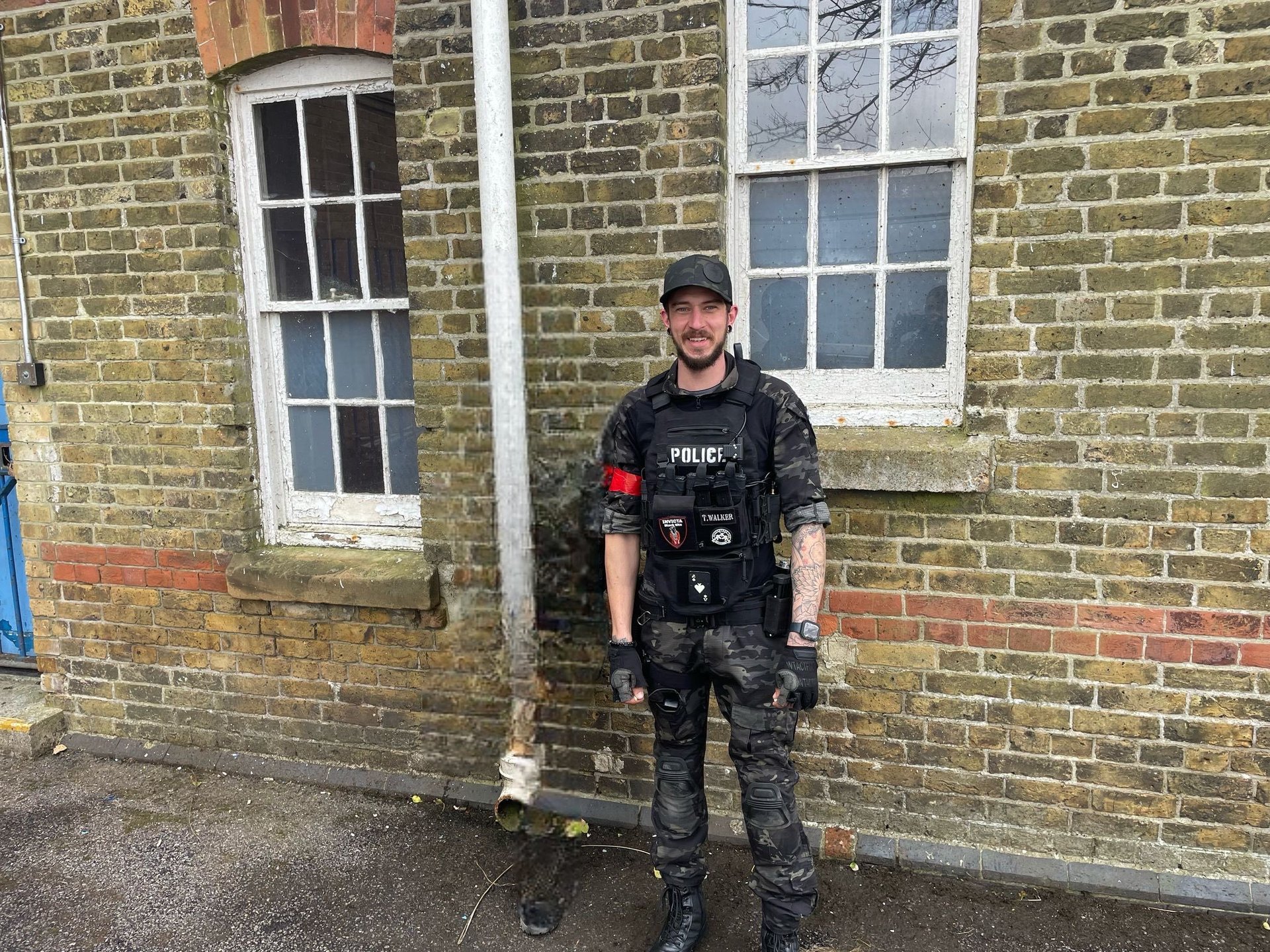 Me ready for a round of airsoft, wearing tactical gear