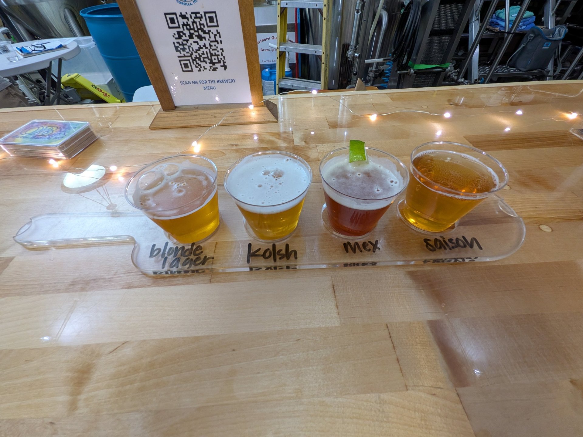 glasses of beer at Northern OBX brewing
