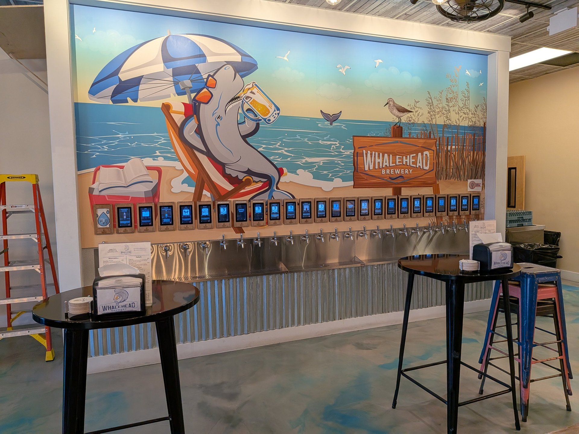 whalehead brewing beach themed wall mural