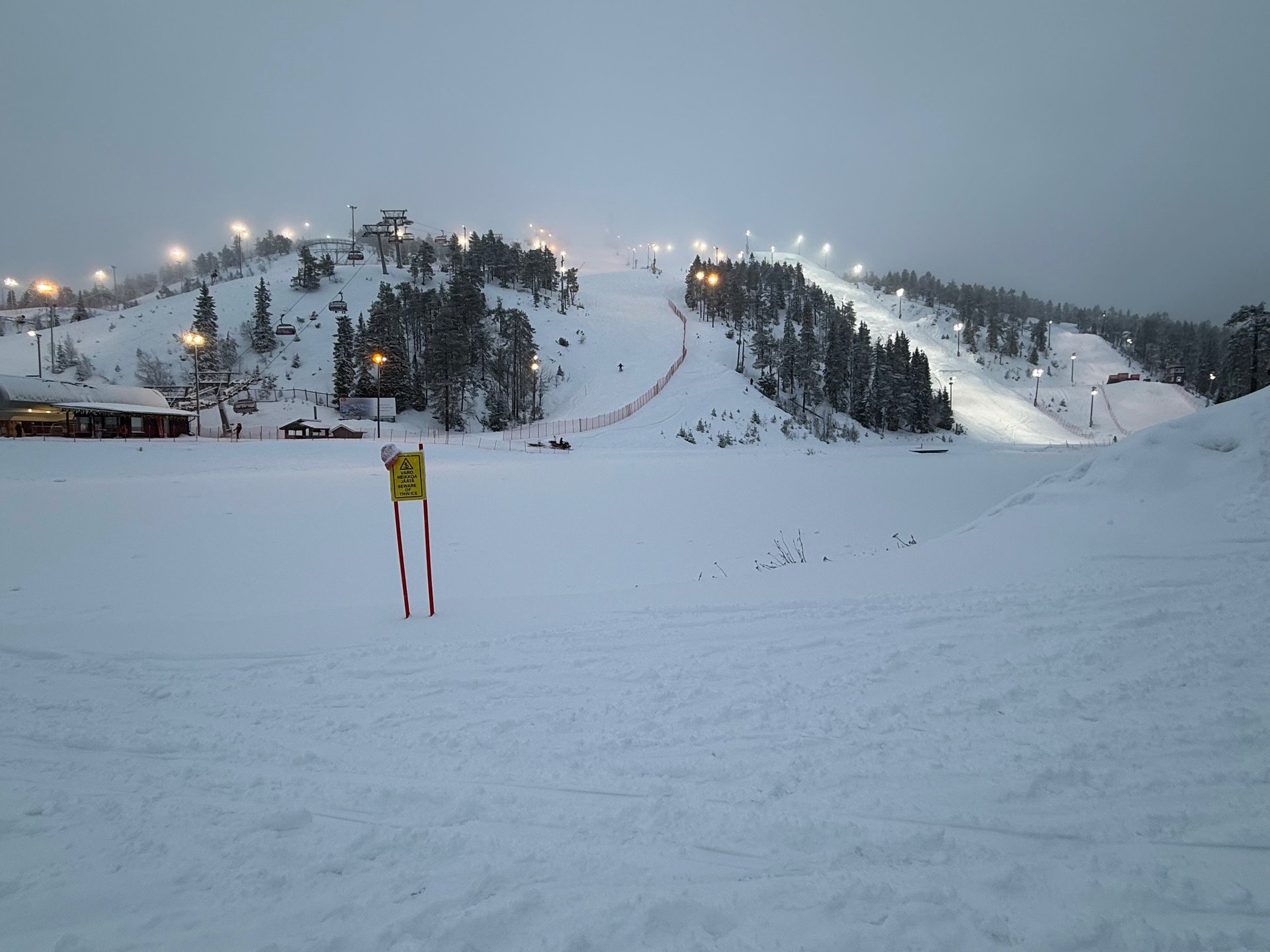 ski slopes view from ruka village finland