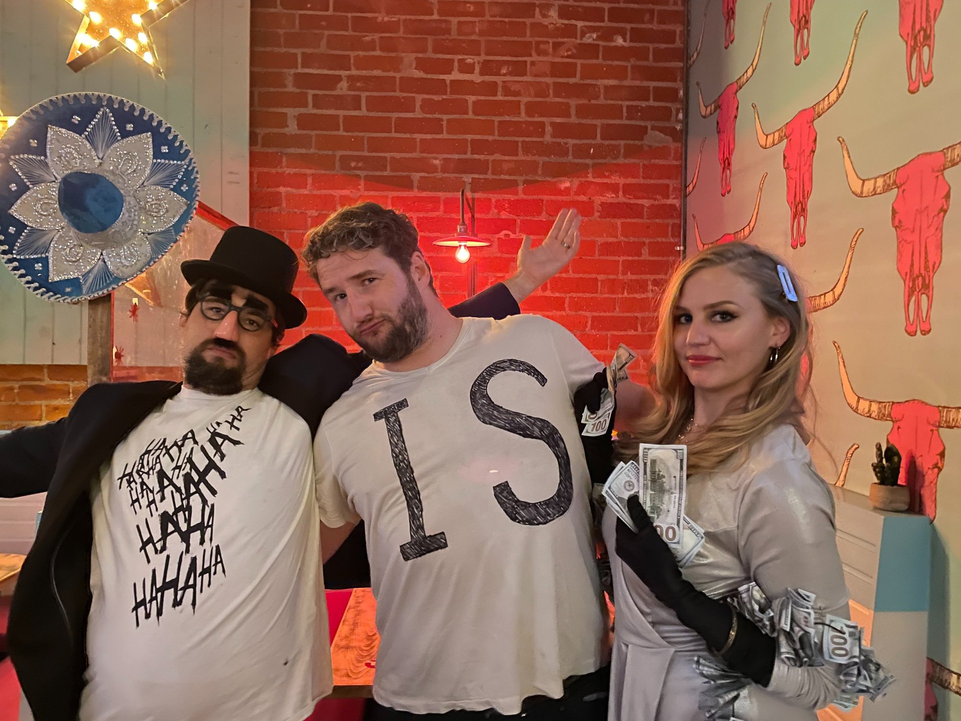 Marisa Dzintars with writing team JOKING IS MONEY
