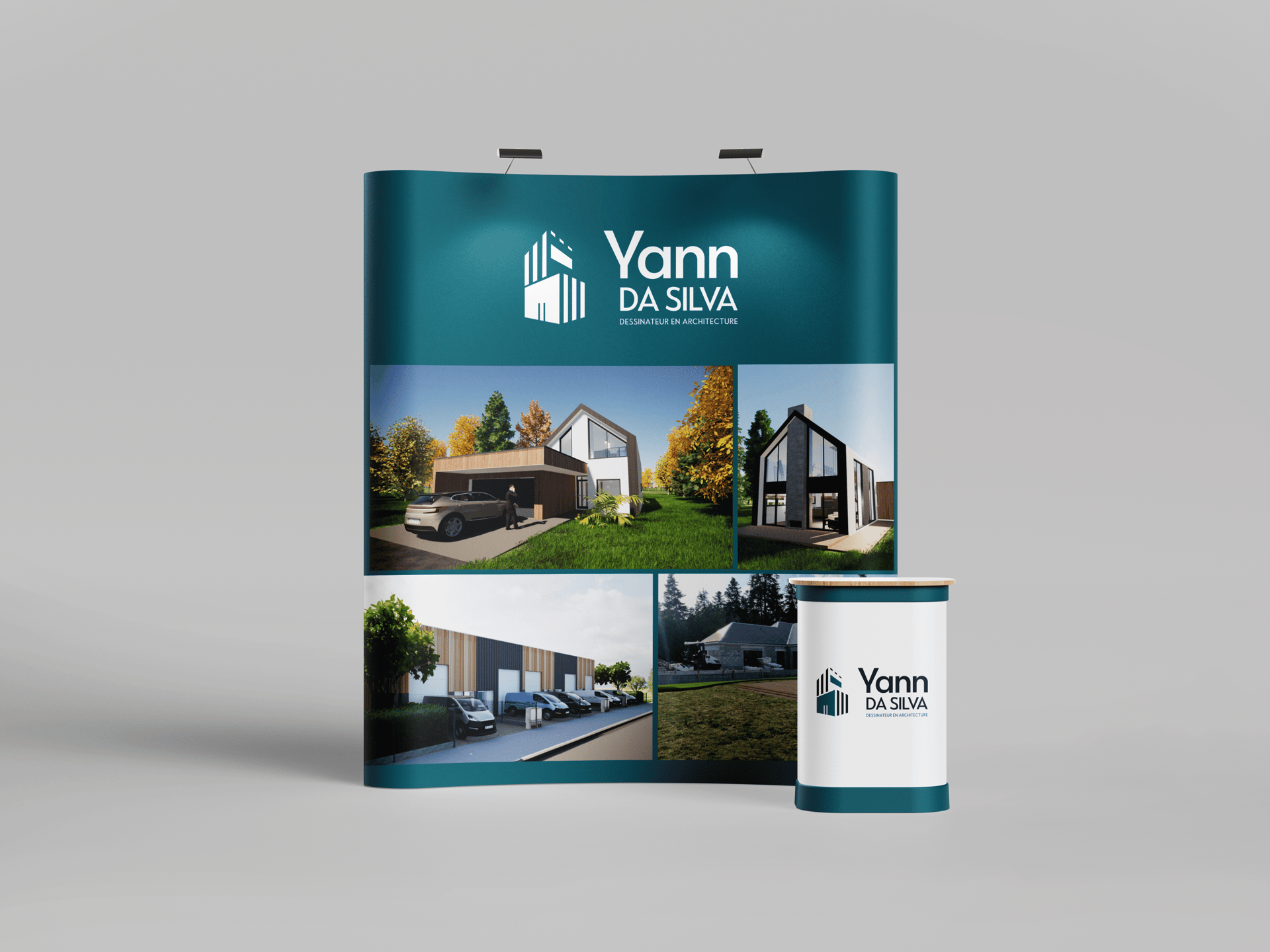 Réalisation : stand Yann DA SILVA dessinateur en architecture - Amy Atelier Graphique