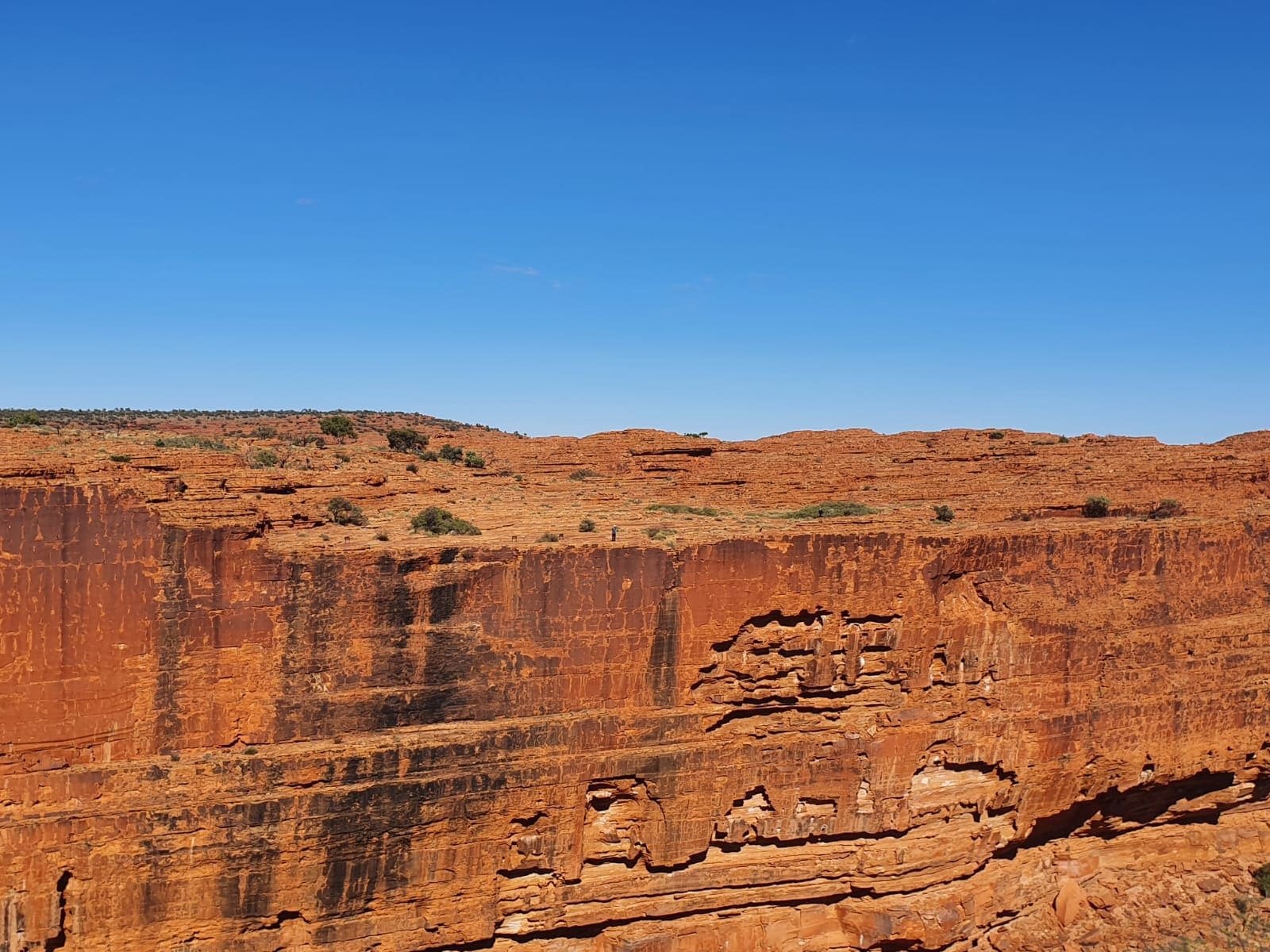 Pared vertical en la caminata por kings canyon, australia