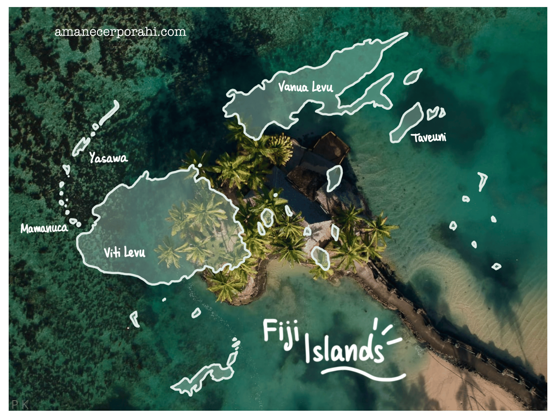 Mapa de las islas de Fiyi @amanecerporahi