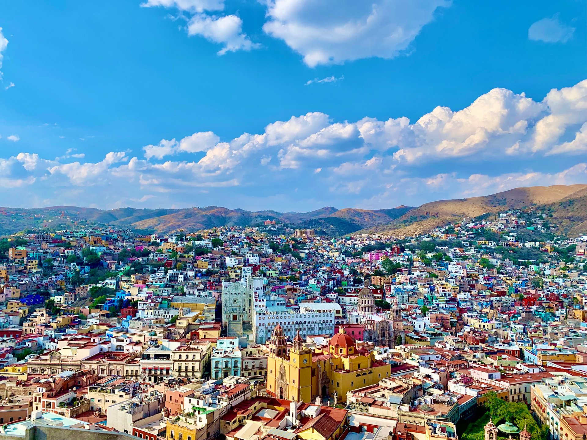 View of Guanajuato City and the mountains