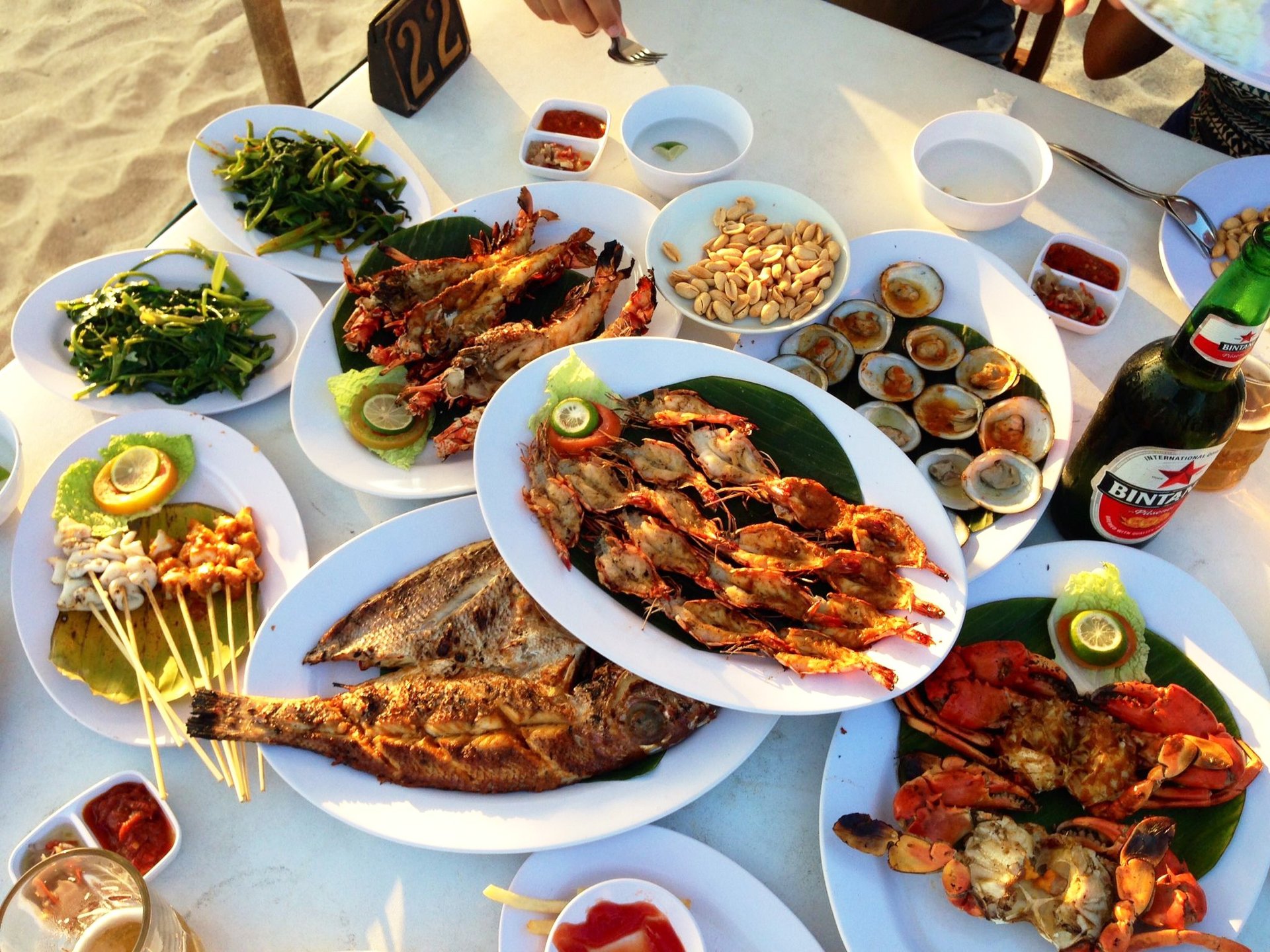 Seafood at Jimbaran Beach