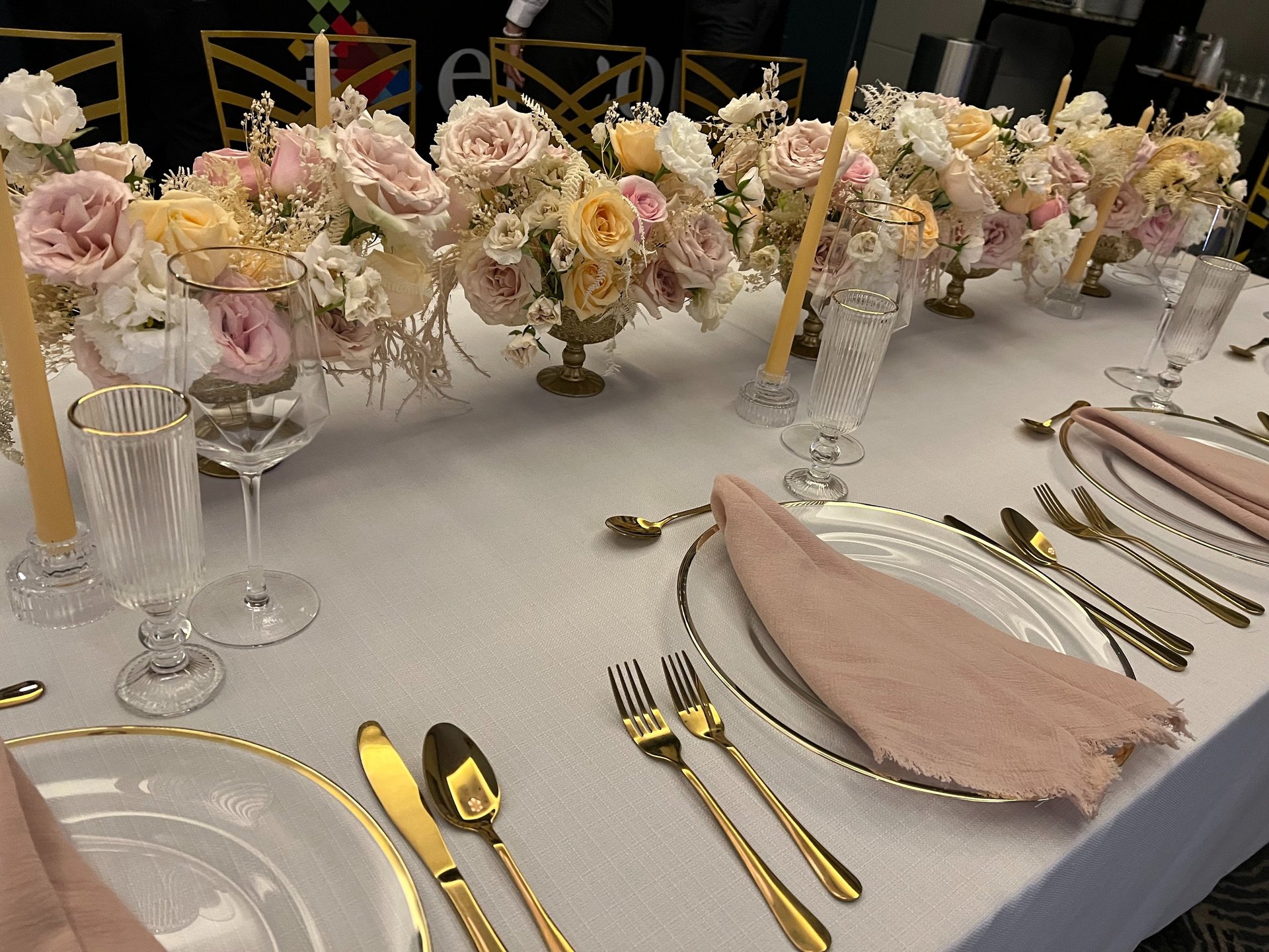 destination wedding table setting