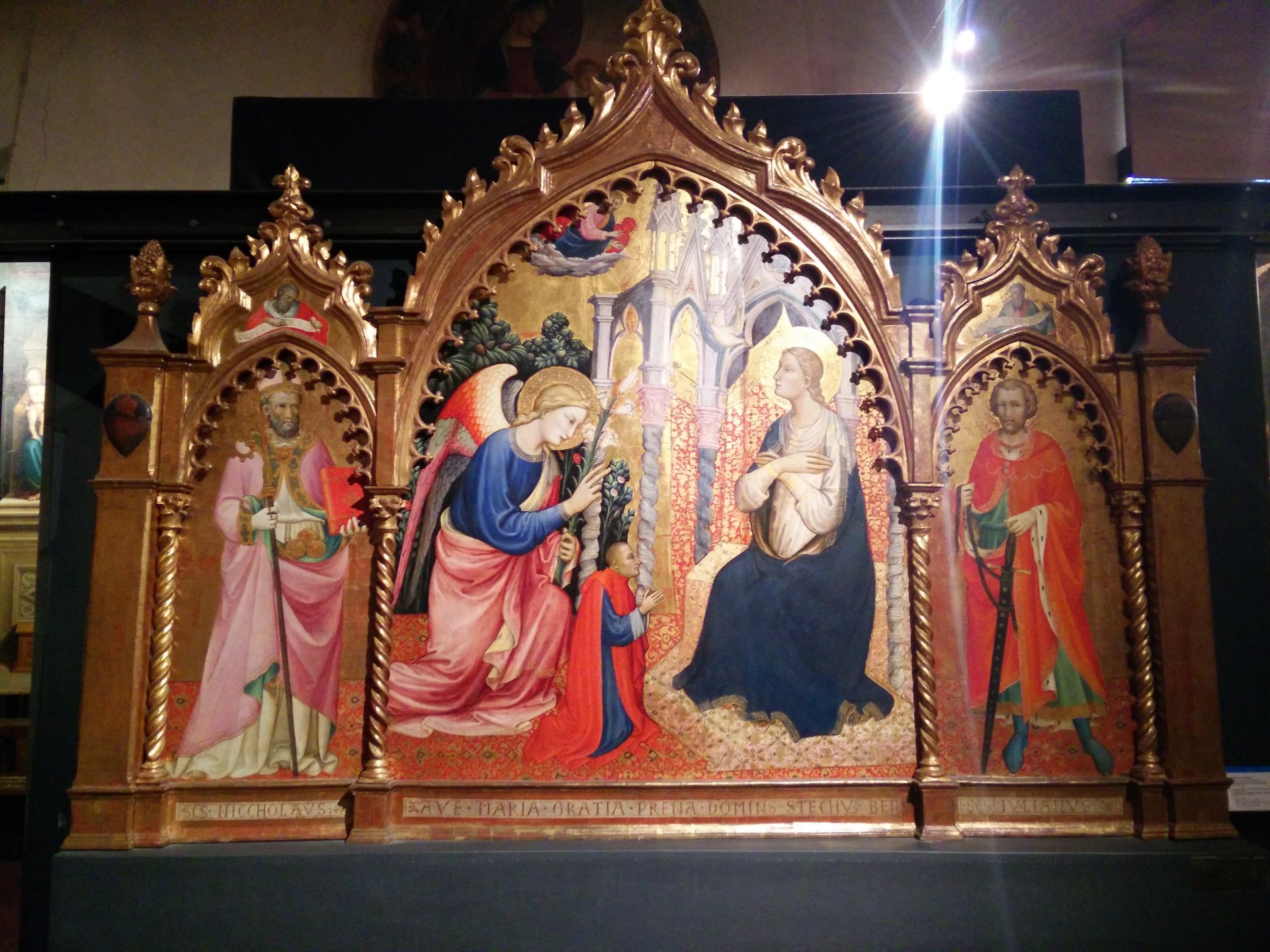 Altarpiece with annunciation scene and two saints, 15th c., Museo civico d'arte antica, Pistoia