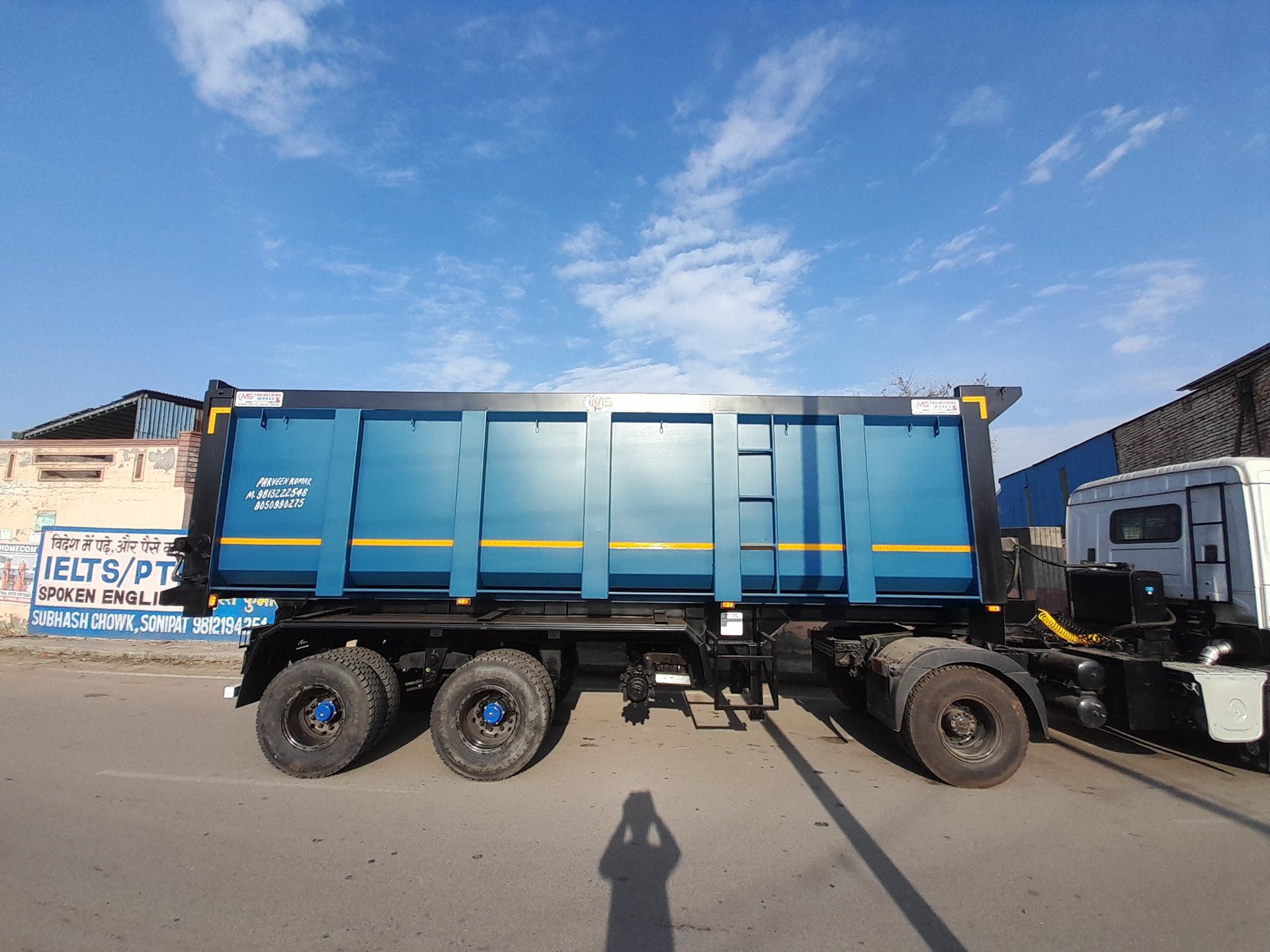 Heavy-duty Tip Trailer by MS Engg Works with hydraulic tipping system for bulk material transport