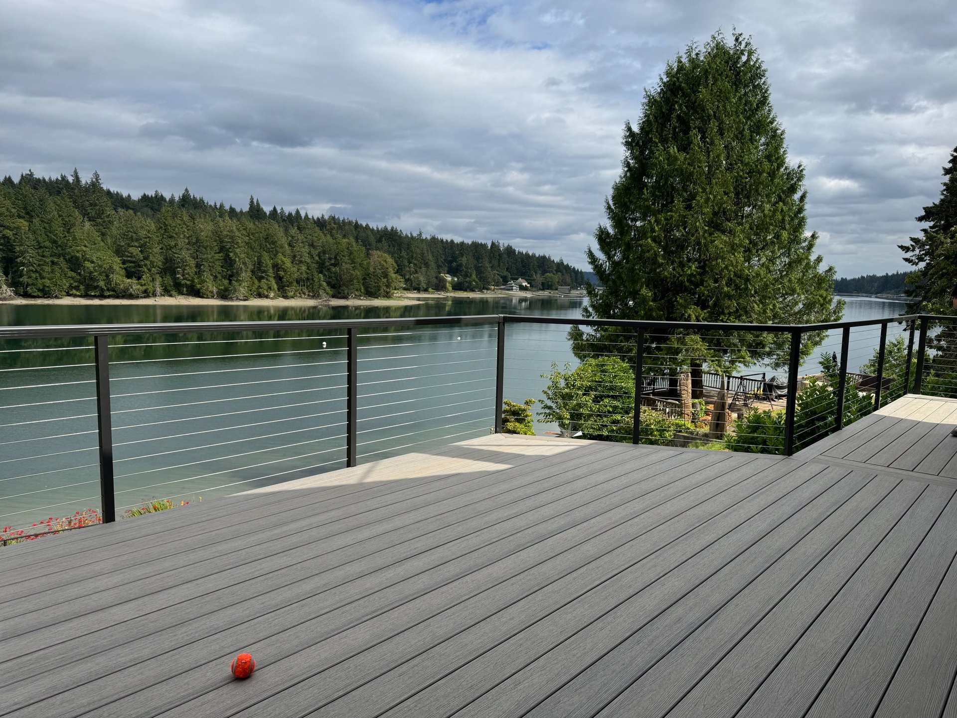 Western ClearView cable railing installed on residential deck