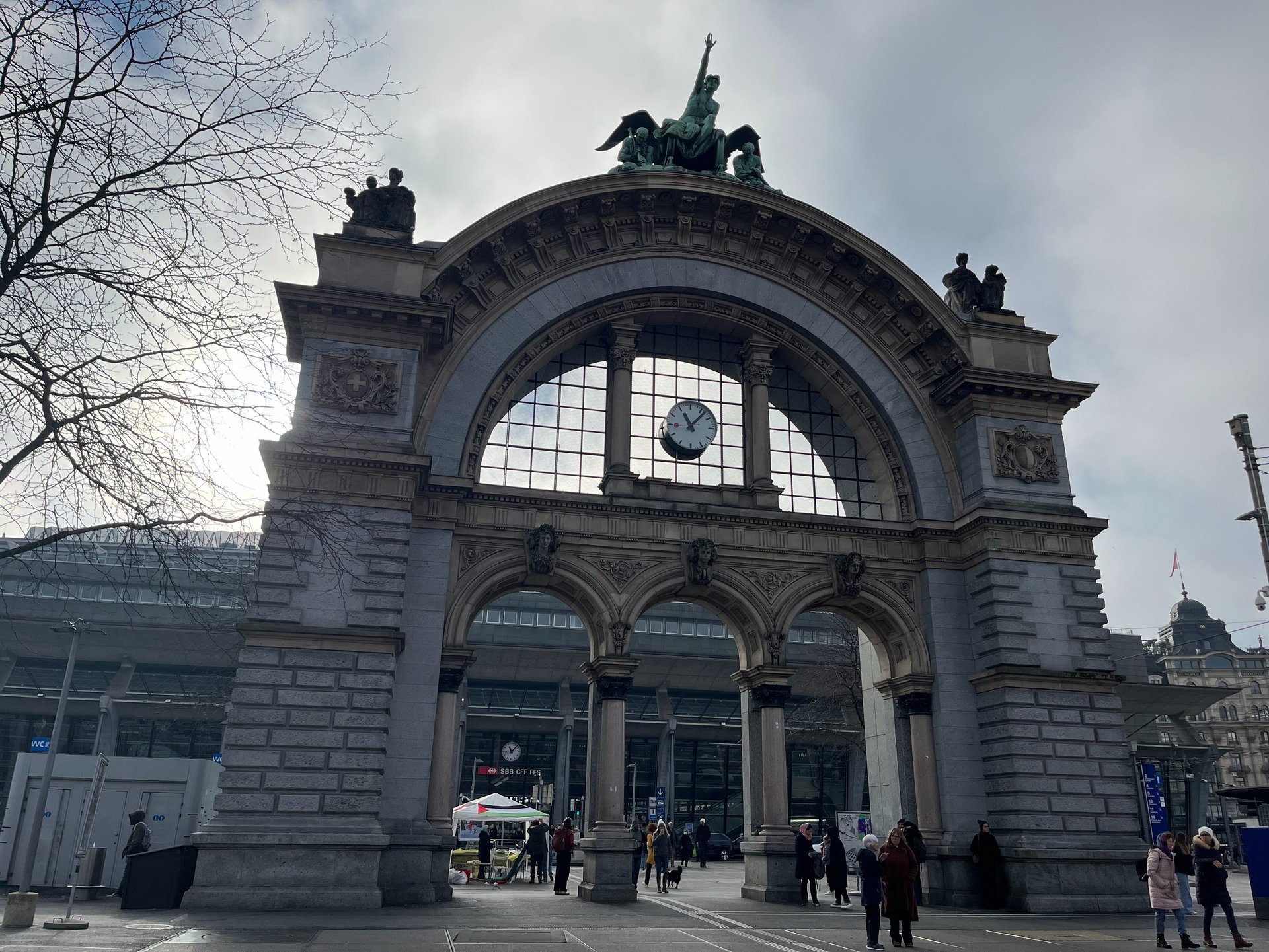 The Torbogen in front of the Lucerne Train Station