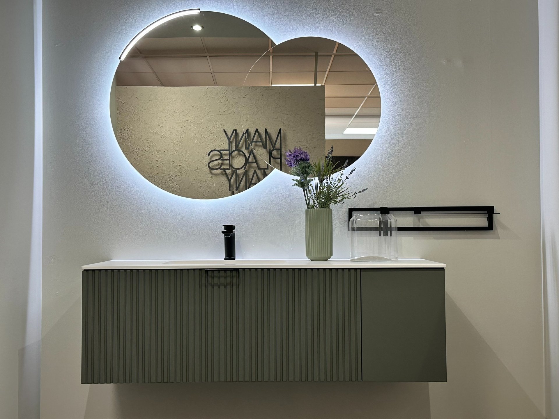 Salgar Green bathroom vanity with basin