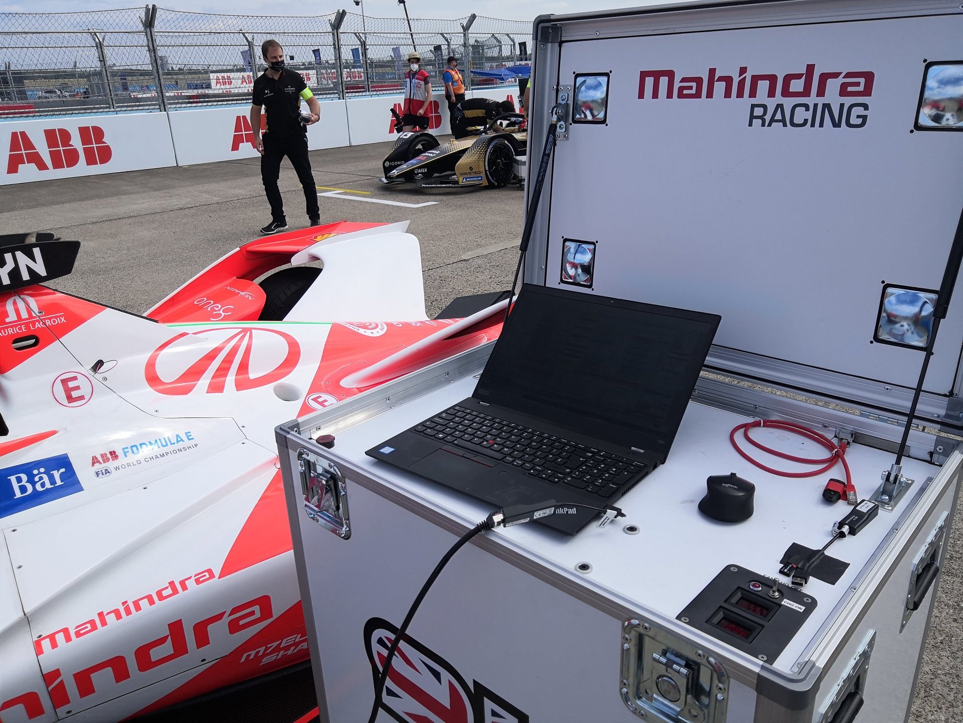 Formula E car on the grid