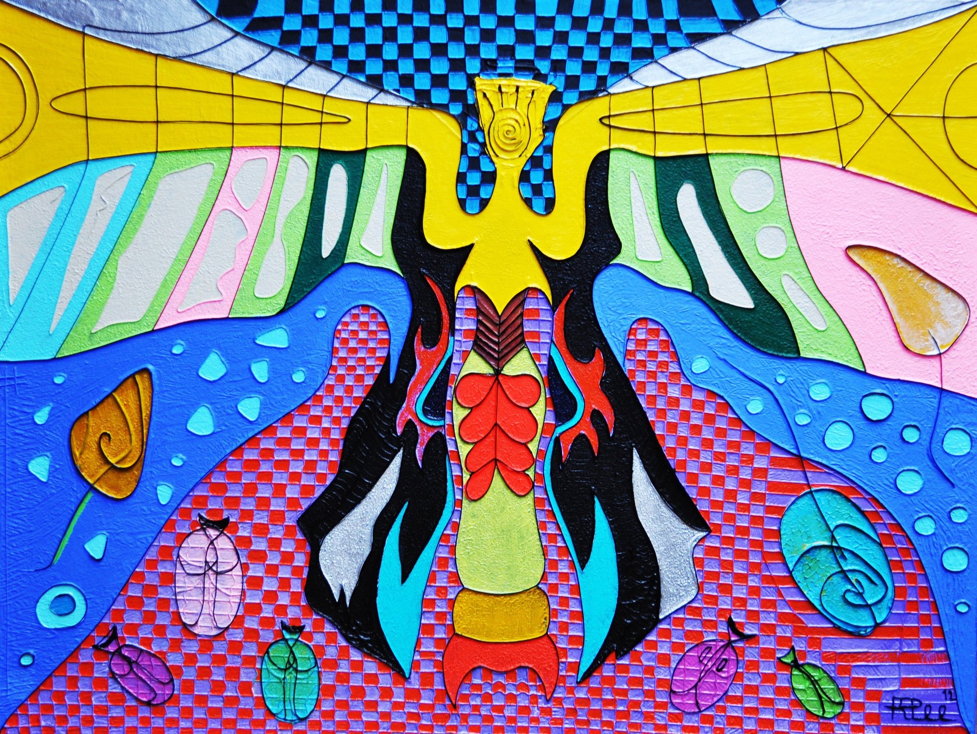 Lady Moth, an emotional exploration of metamorphosis, on canvas by Kristina Lee