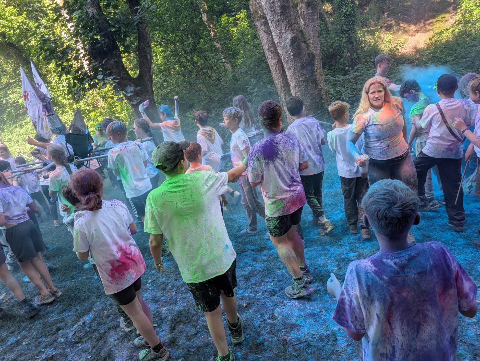 Scouts from Grassendale enjoying a colour run