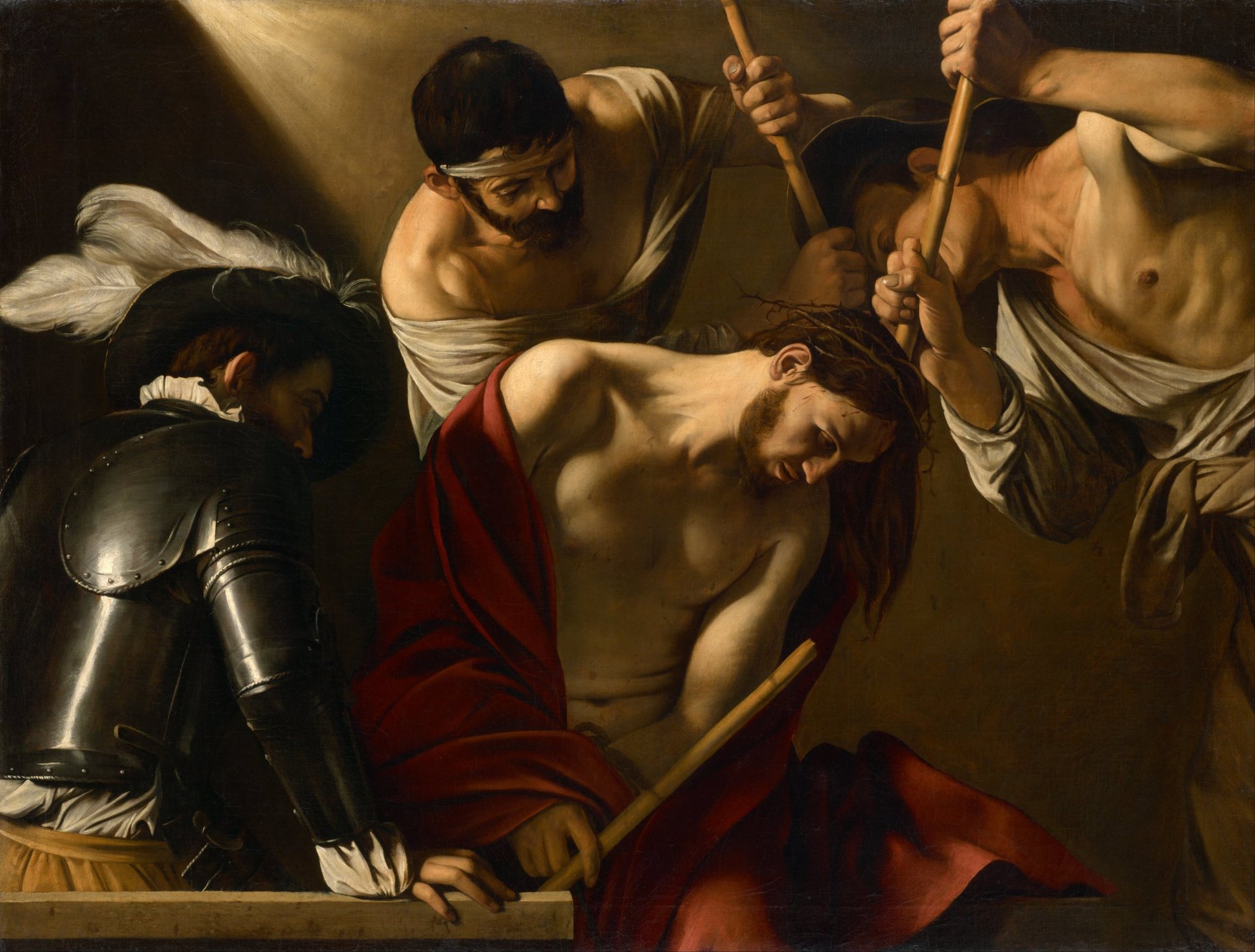 The Crowning with Thorns, Caravaggio, c. 1602/1604 or 1607, Kunsthistorisches Museum, Vienna