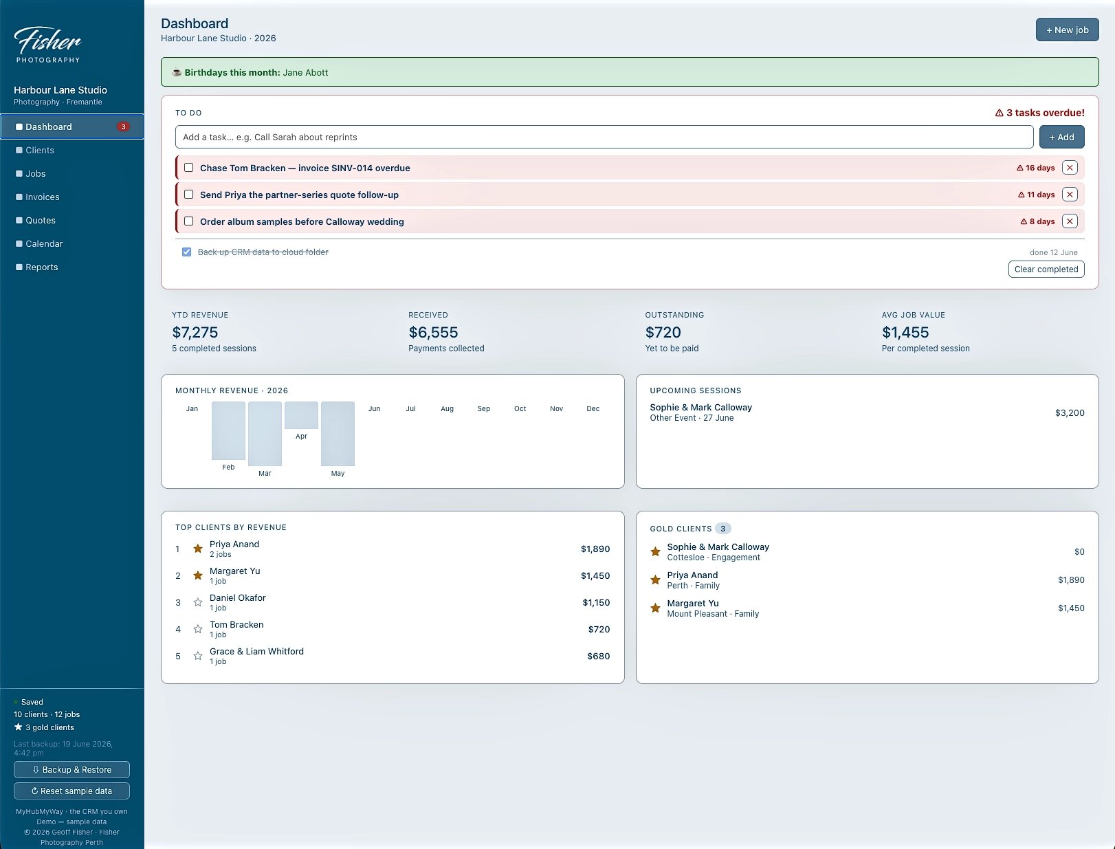The dashboard of MyHubMyWay is easy to navigate