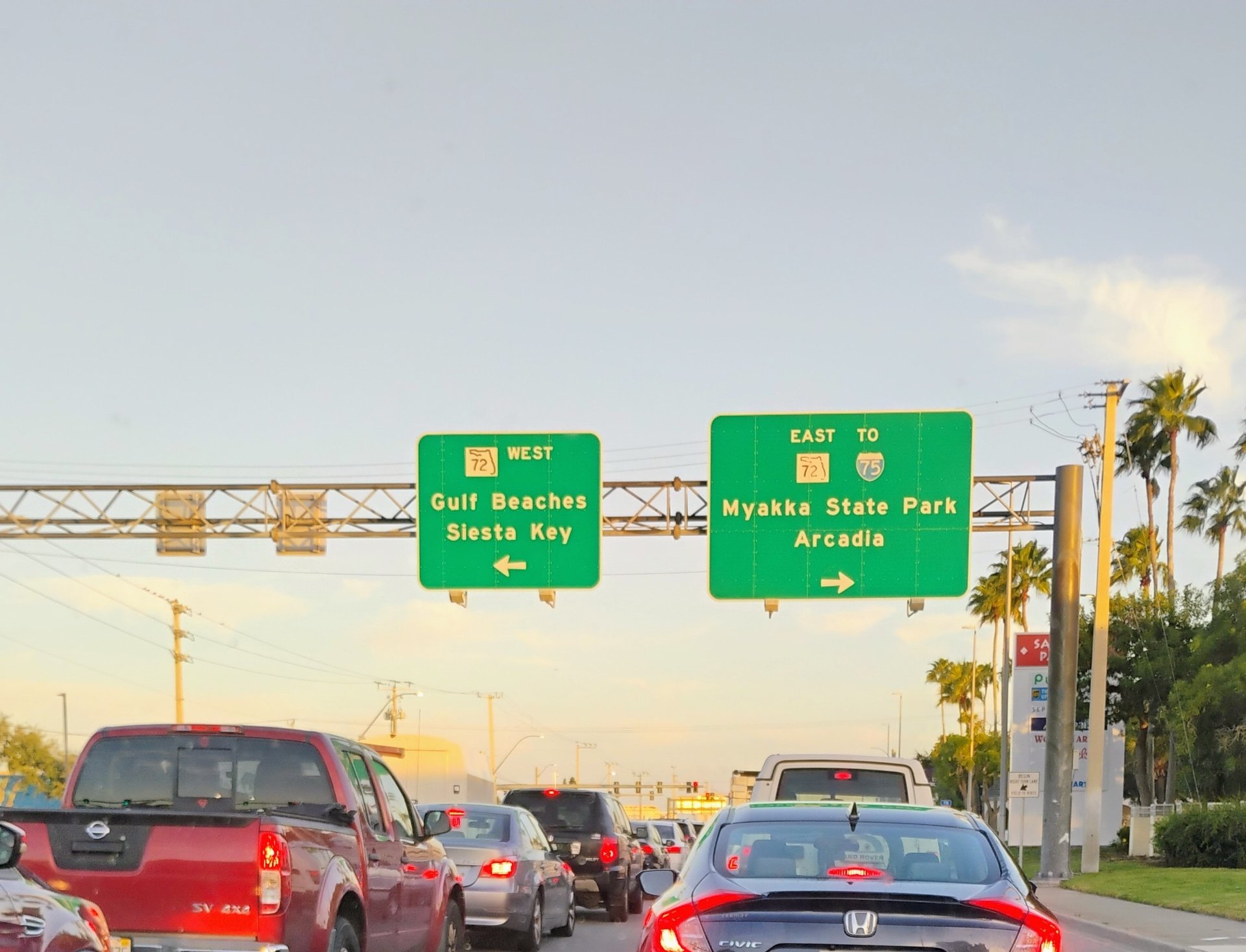 stuck in Sarasota traffic