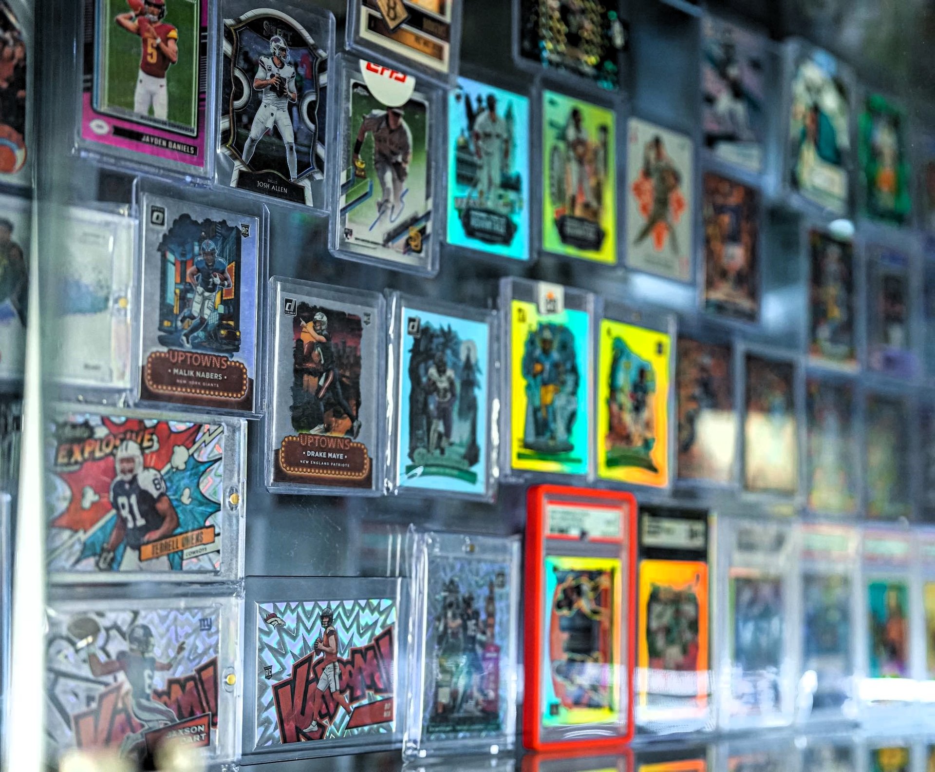 Football Trading cards at the Four States Card Show in Joplin Missouri at the Joplin Expo