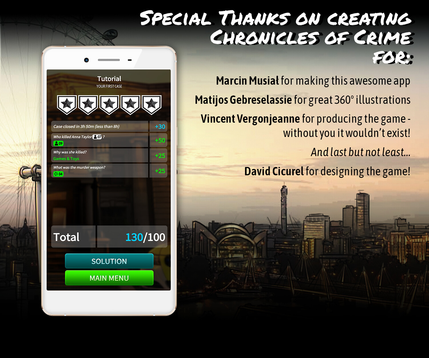 Special Thanks to Marcin Musiał, Matijos Gebreselassie, Vincent Vergonjeanne and David Cicurel