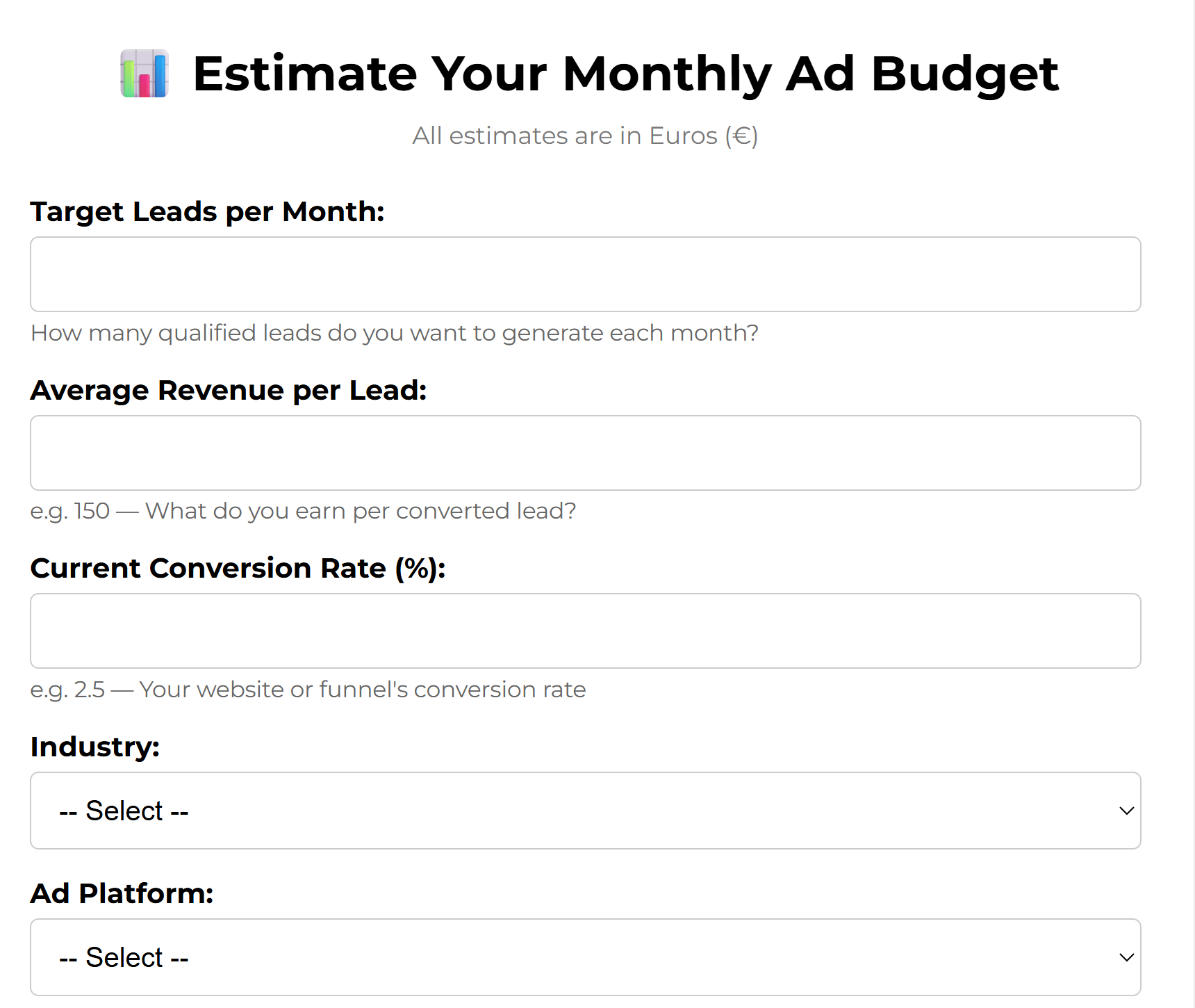 ad budget estimator
